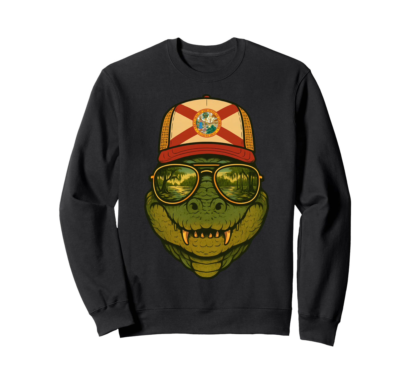 Florida Alligator Trucker Hat Sweatshirt - Casual Everyday Wear Unisex - T-Shirt, Sweatshirt, Hoodie