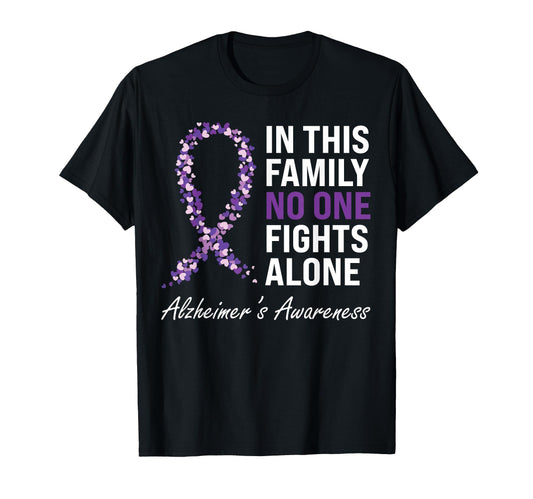 Alzheimers Awareness Purple Ribbon T-Shirt - Custom Art Print Unisex - T-Shirt, Sweatshirt, Hoodie