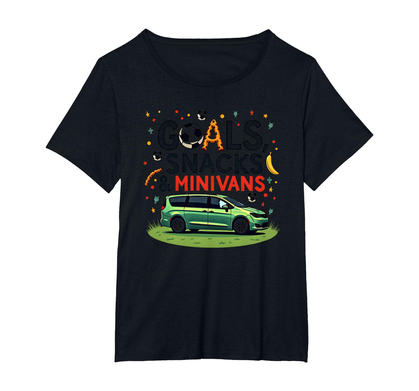 Goals Snacks Minivans Soccer Mom Life T-Shirt - Minimalist Print Men Women - T-Shirt, Sweatshirt, Hoodie