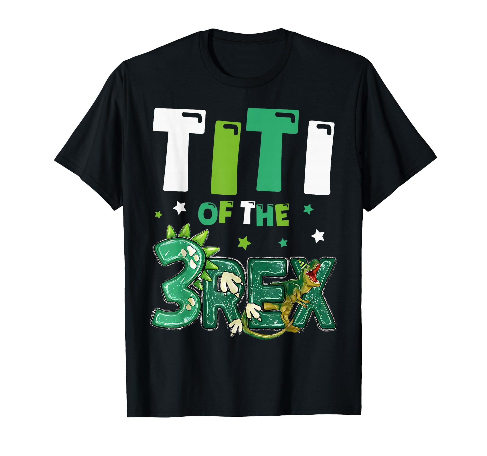 Titi Three Rex Birthday Dinosaur Family T-Shirt - Custom Art Print Unisex - T-Shirt, Sweatshirt, Hoodie
