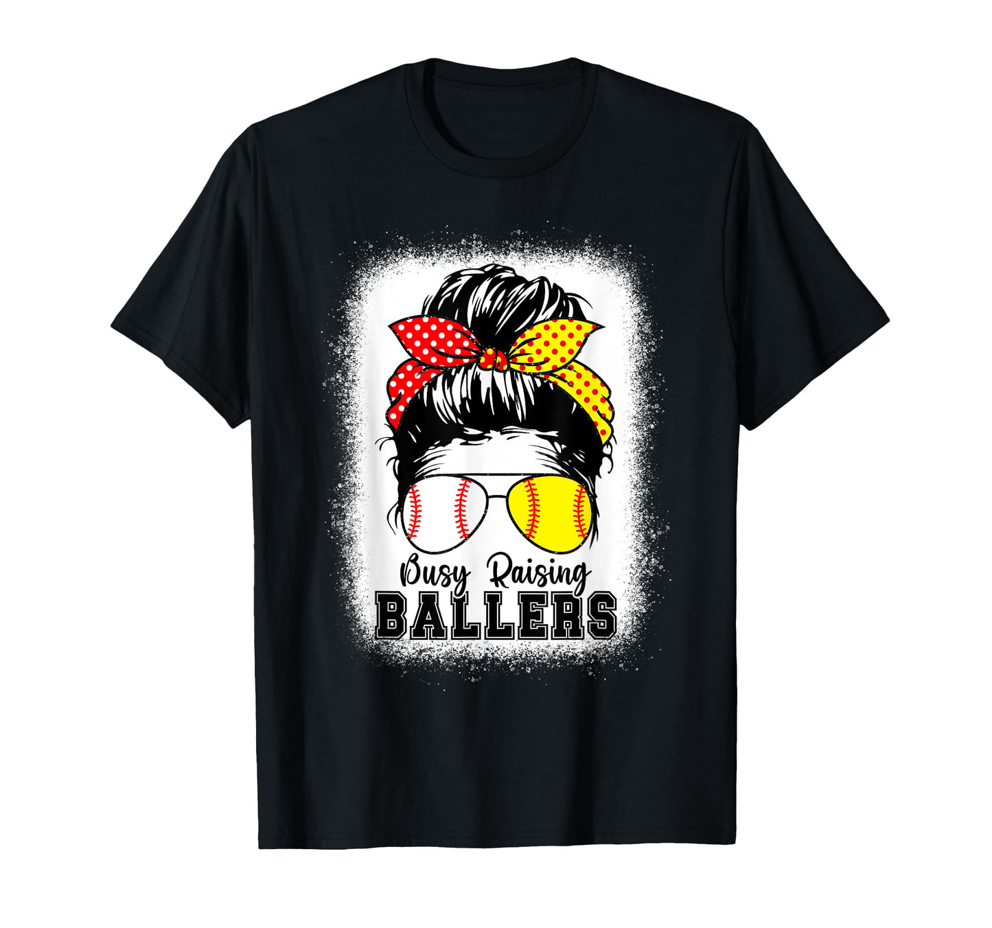 Busy Raising Ballers Mom Both Baseball T-Shirt - Graphic Print Men Women - T-Shirt, Sweatshirt, Hoodie