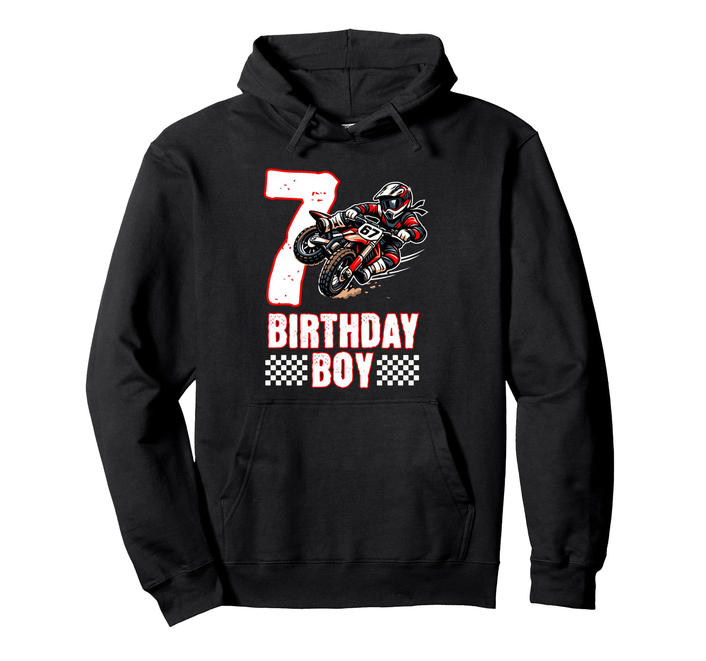 Motocross Birthday Dirt Bike 7Th Hoodie - Casual Everyday Wear for Adults - T-Shirt, Sweatshirt, Hoodie