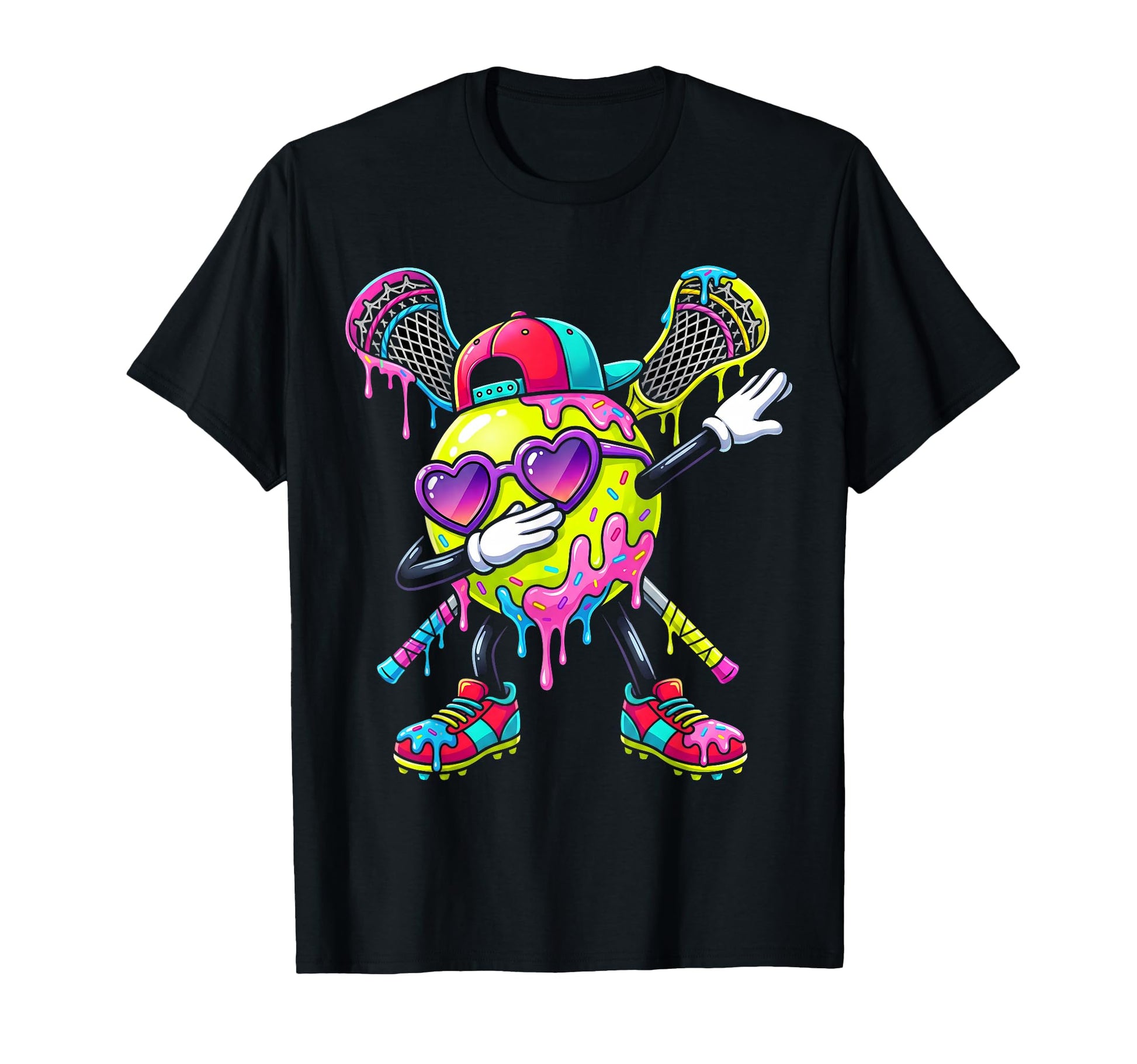 Lacrosse Ice Cream Drip Dabbing Sports T-Shirt - Trendy Graphic Men Women - T-Shirt, Sweatshirt, Hoodie