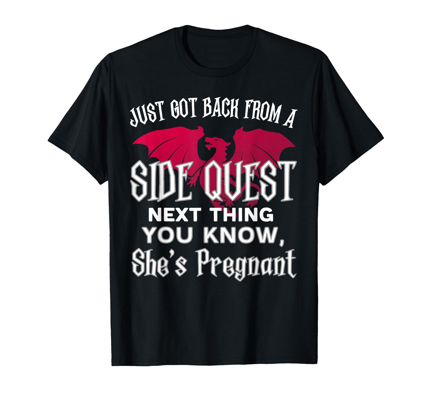 Funny Side Quest Pregnancy Reveal T-Shirt - Unique Graphic for Adults - T-Shirt, Sweatshirt, Hoodie