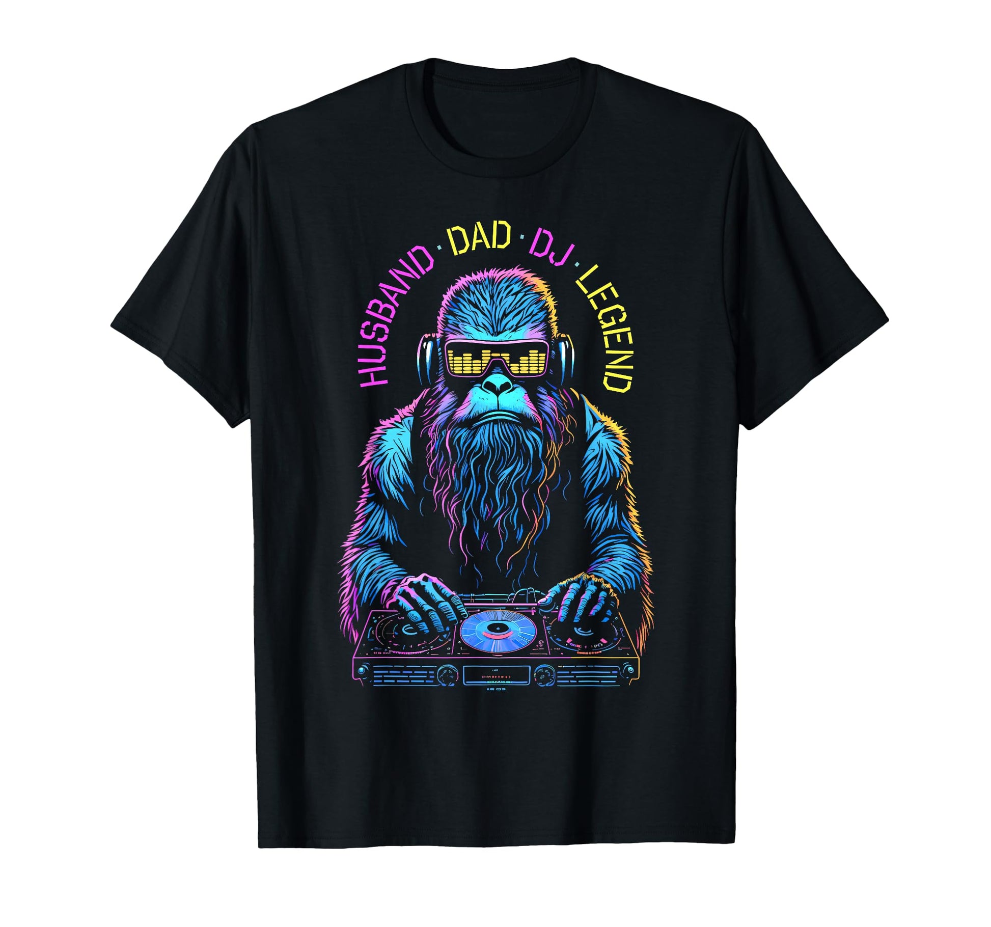 Husband Dad Dj Legend Bigfoot T-Shirt - Aesthetic Graphic for Adults - T-Shirt, Sweatshirt, Hoodie