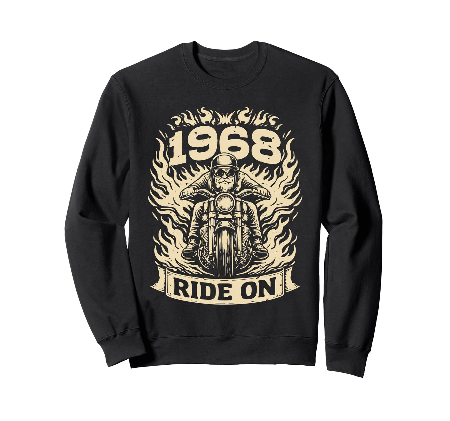 Biker 1968 Ride Birthday Sweatshirt - Custom Art Print for Adults - T-Shirt, Sweatshirt, Hoodie