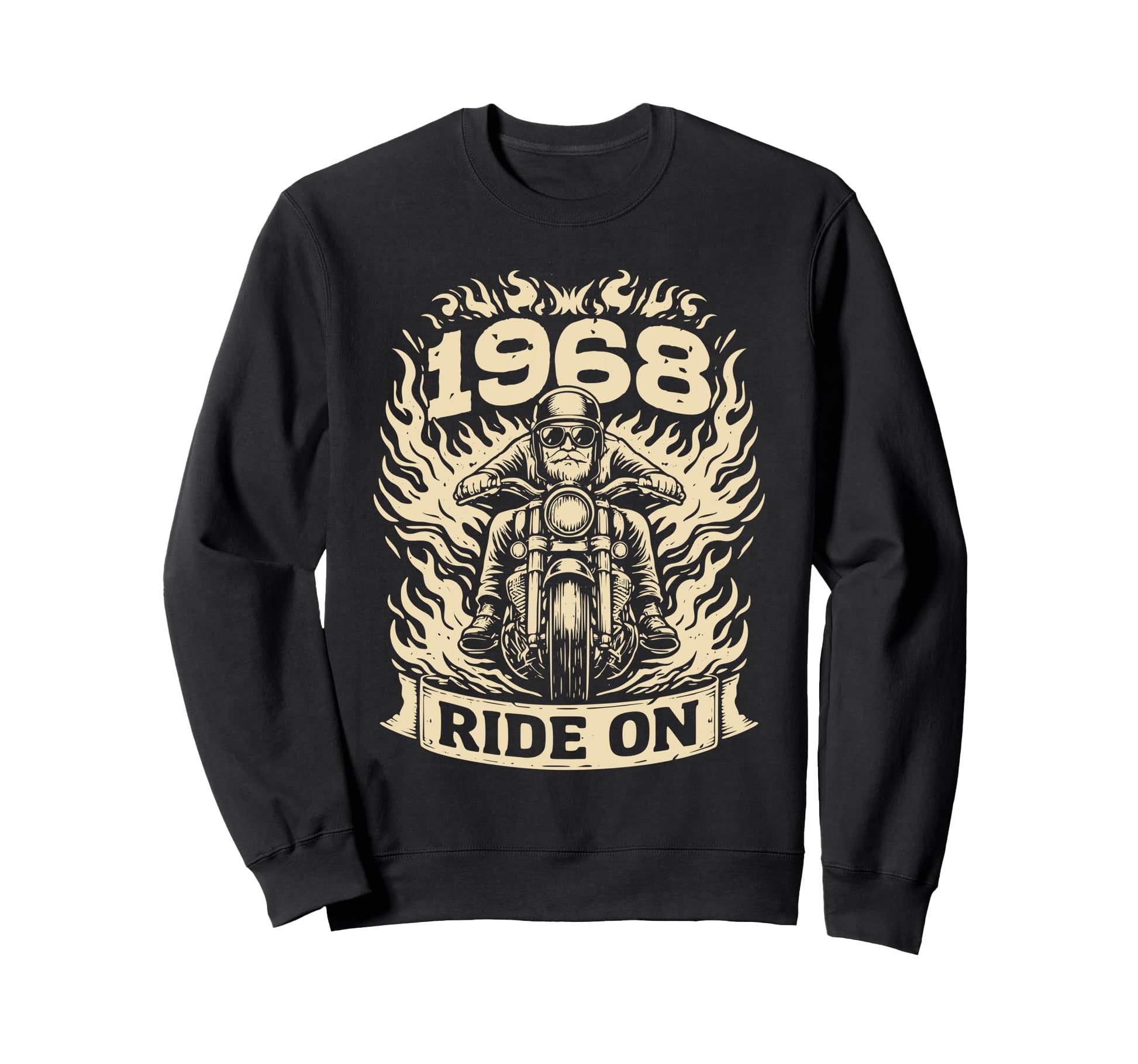 Biker 1968 Ride Birthday Sweatshirt - Custom Art Print for Adults - T-Shirt, Sweatshirt, Hoodie