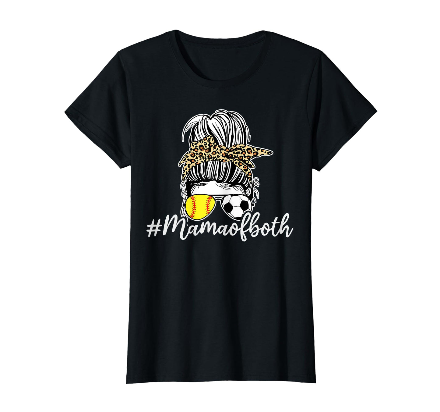 Mamaofboth Mom Softball And Soccer T-Shirt - Fun Novelty Design for Adults - T-Shirt, Sweatshirt, Hoodie