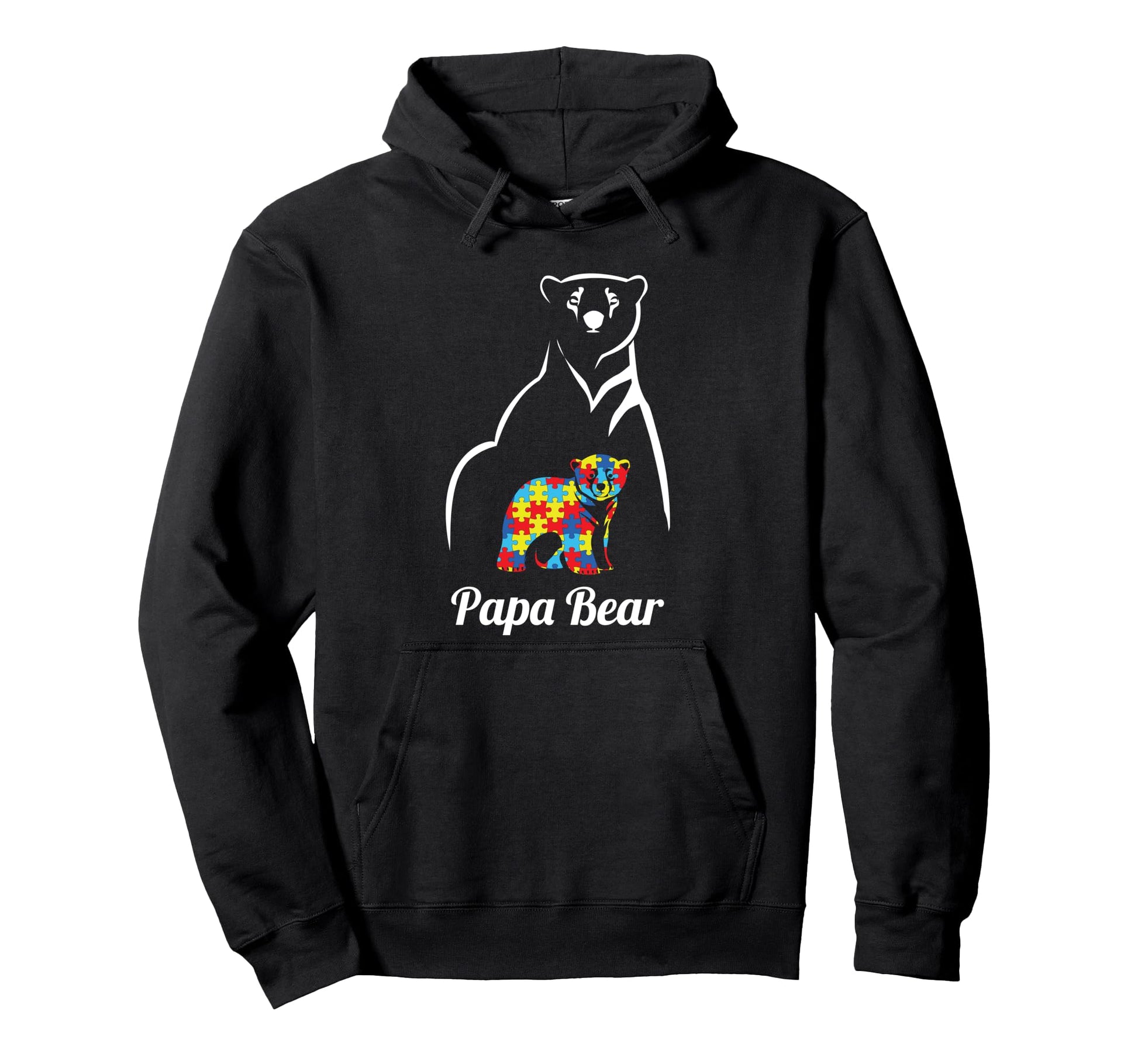Autism Awareness Papa Bear Dad Autistic Hoodie - Streetwear Style Men Women - T-Shirt, Sweatshirt, Hoodie