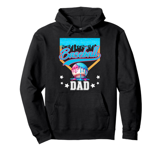 Baseball Dad Funny Fathers Day Ice Hoodie - Trendy Graphic for Adults - T-Shirt, Sweatshirt, Hoodie
