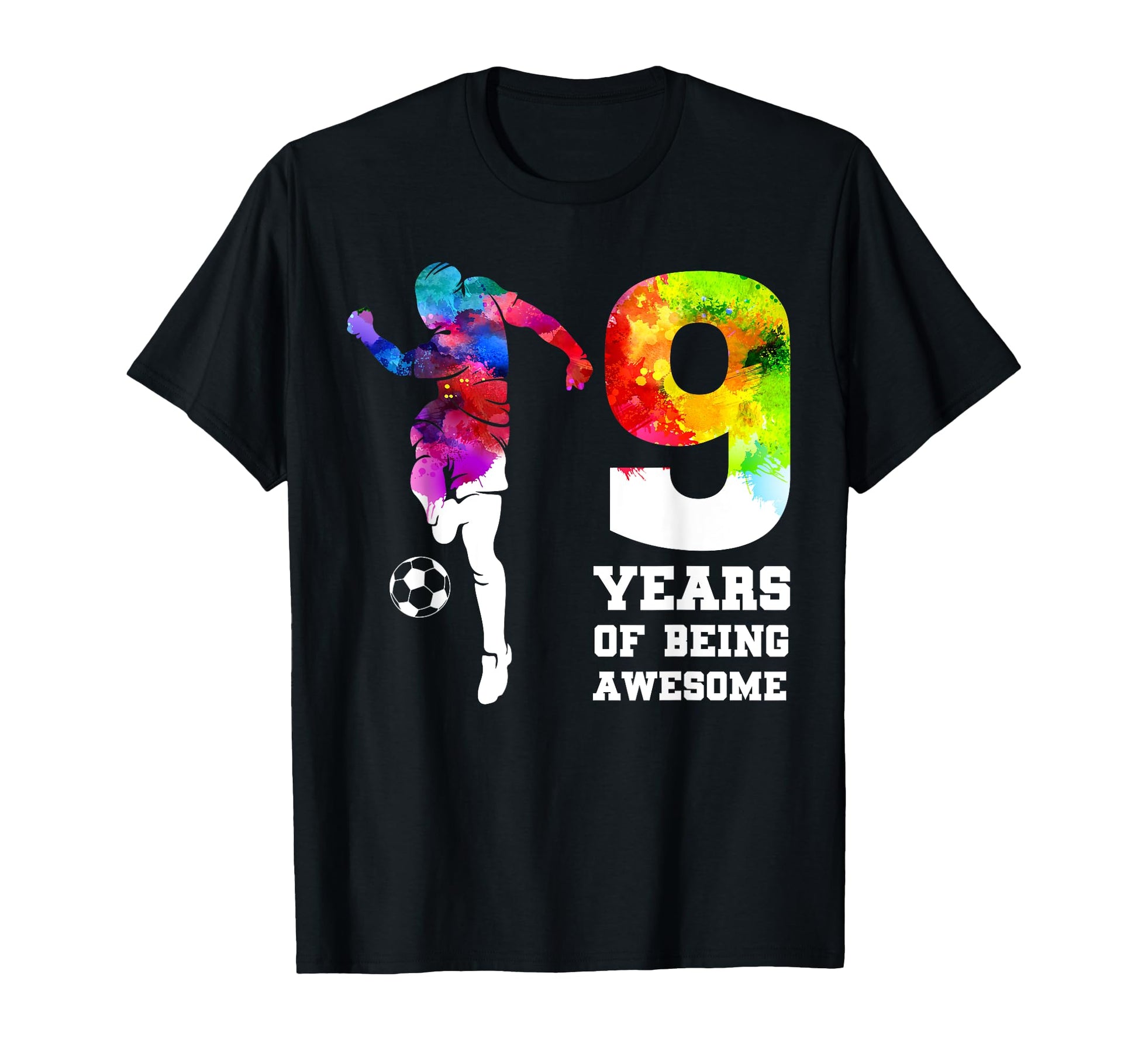 Funny 9 Years Being Awesome Soccer T-Shirt - Aesthetic Graphic Men Women - T-Shirt, Sweatshirt, Hoodie
