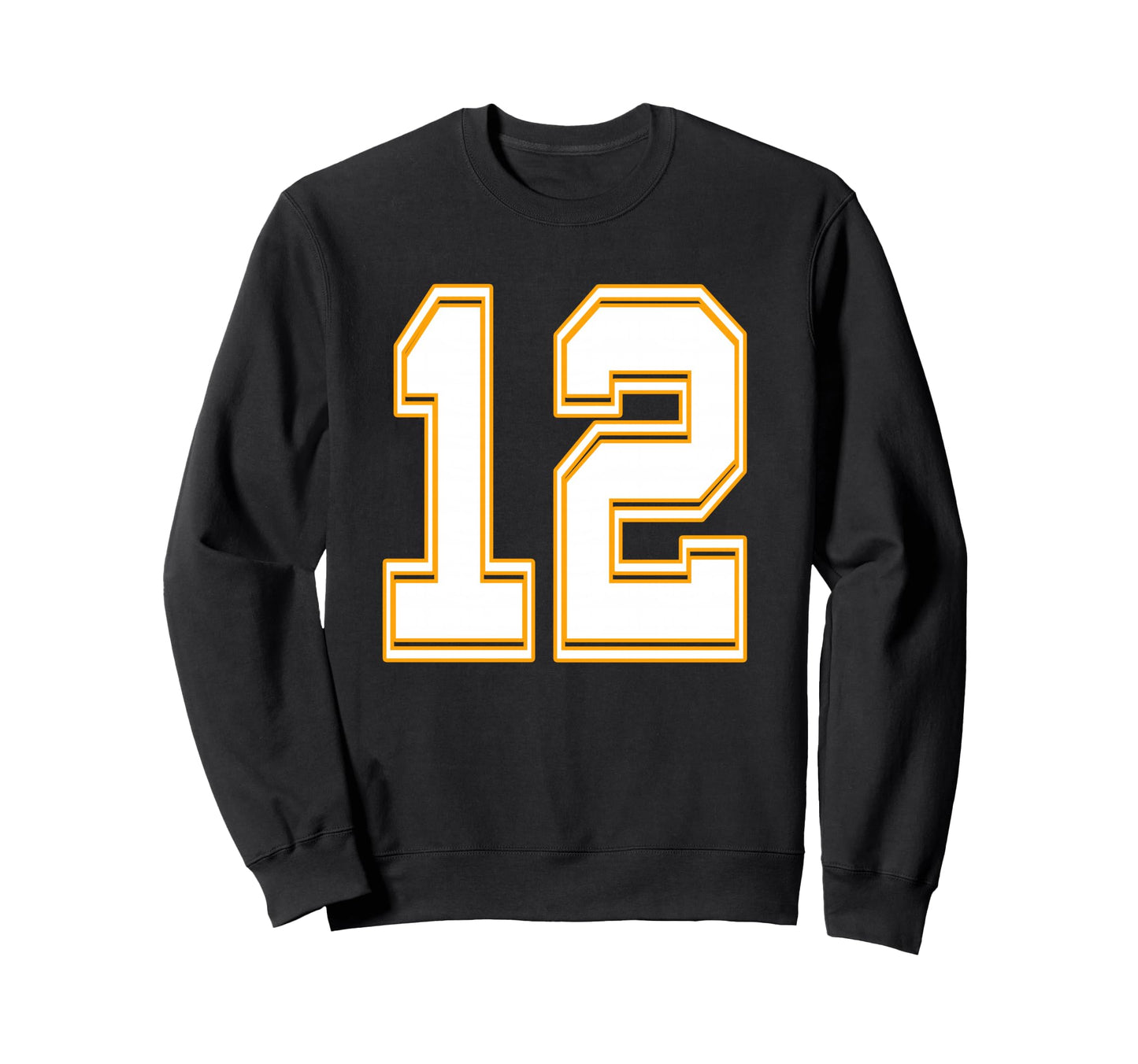 Number 12 Red Yellow White Football Sweatshirt - Unique Graphic Unisex - T-Shirt, Sweatshirt, Hoodie