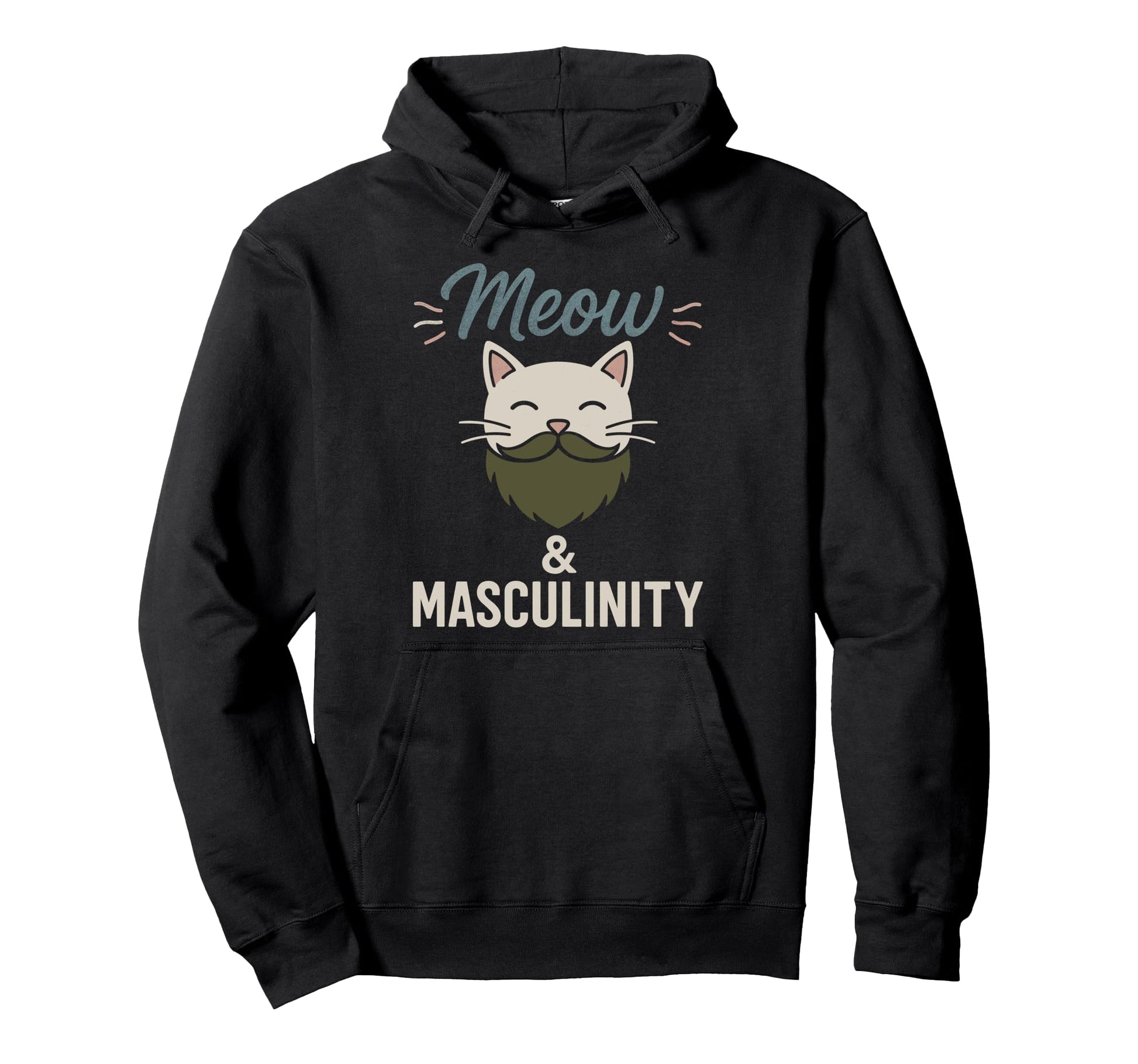 Cat Dad Beard Funny Feline Lover Whiskered Hoodie - Graphic Print Unisex - T-Shirt, Sweatshirt, Hoodie