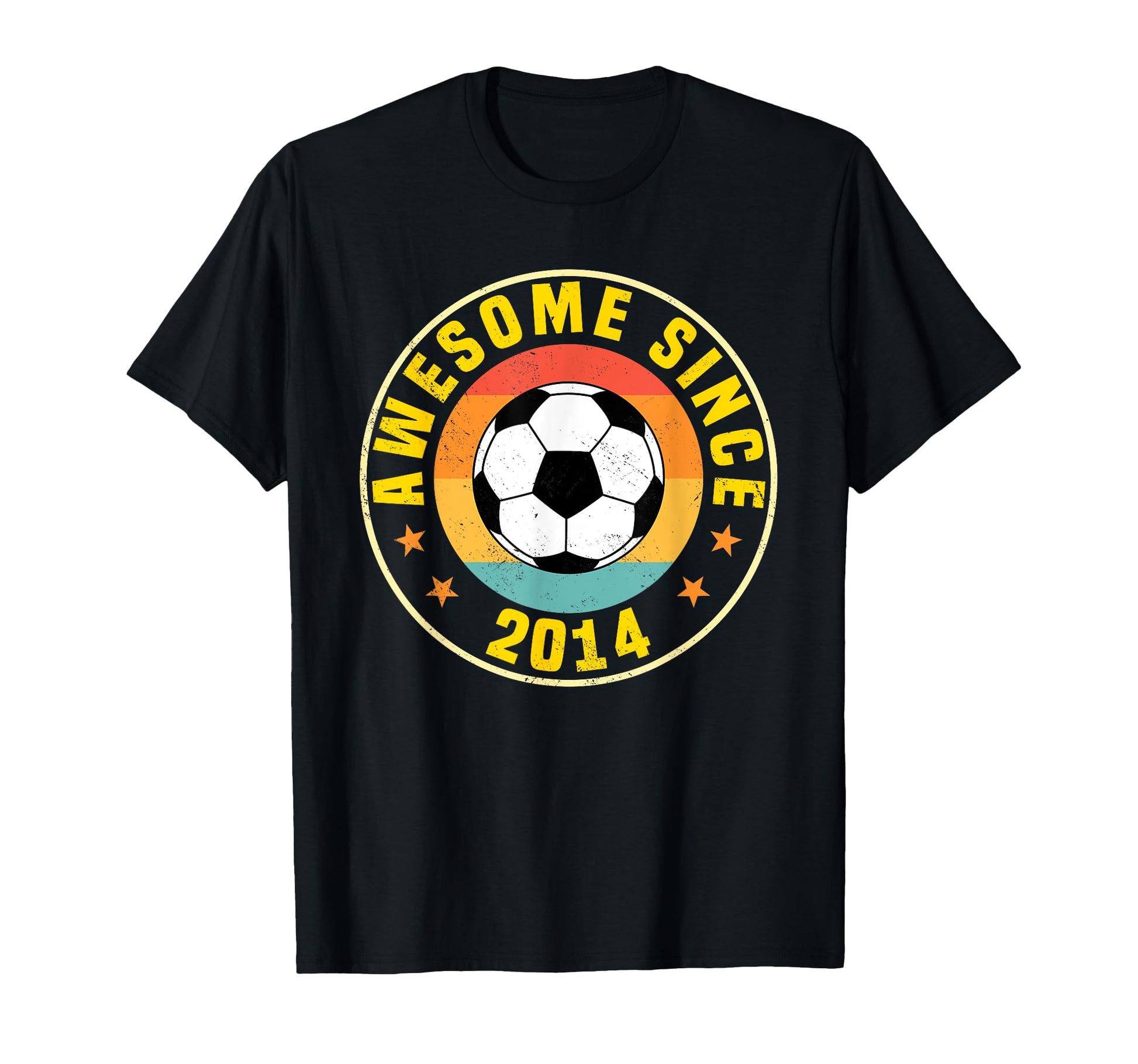 Awesome Since 2014 Soccer Birthday T-Shirt - Aesthetic Graphic Unisex - T-Shirt, Sweatshirt, Hoodie