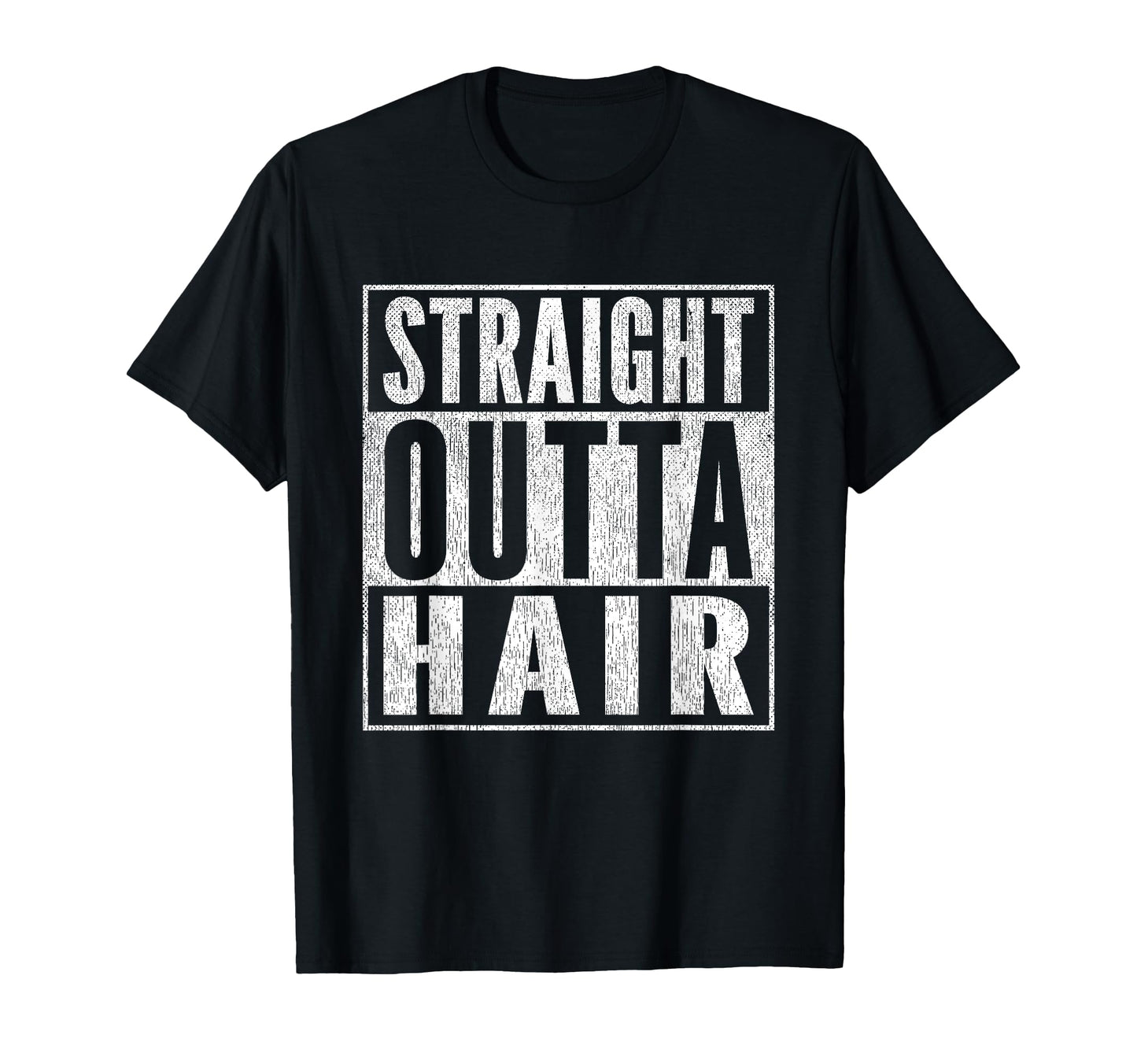 Mens Funny Bald Joke Straight Outta T-Shirt - Custom Art Print Men Women - T-Shirt, Sweatshirt, Hoodie