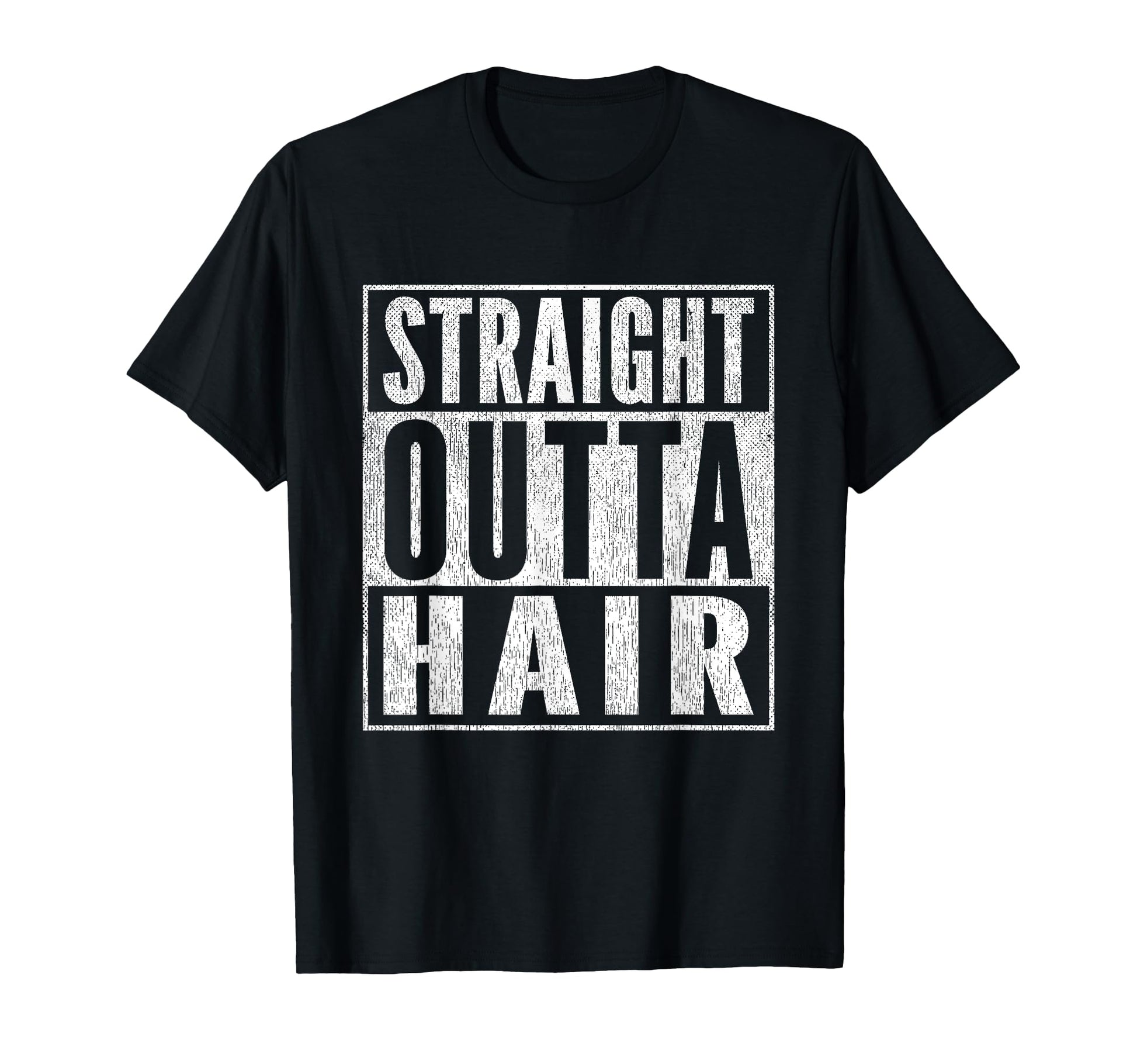 Mens Funny Bald Joke Straight Outta T-Shirt - Custom Art Print Men Women - T-Shirt, Sweatshirt, Hoodie