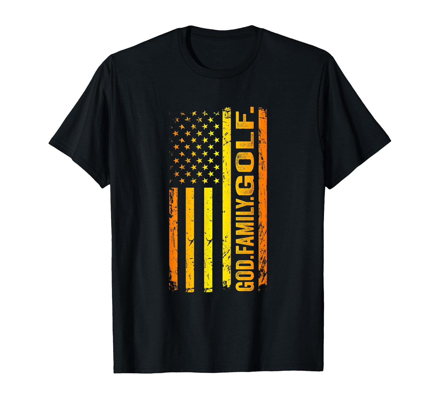 God Family Golf Us American Flag T-Shirt - Novelty Apparel for Adults - T-Shirt, Sweatshirt, Hoodie