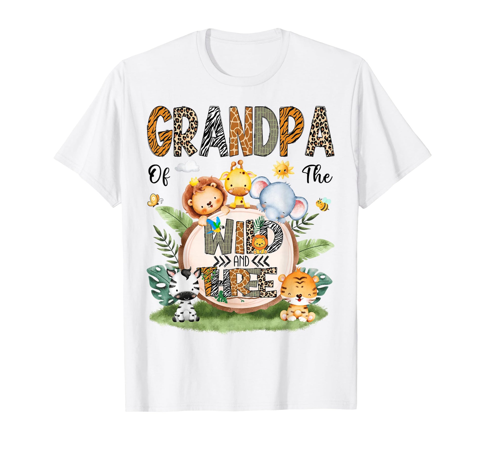 Grandpa Wild Three Jungle Safari 3Rd T-Shirt - Novelty Apparel Unisex - T-Shirt, Sweatshirt, Hoodie