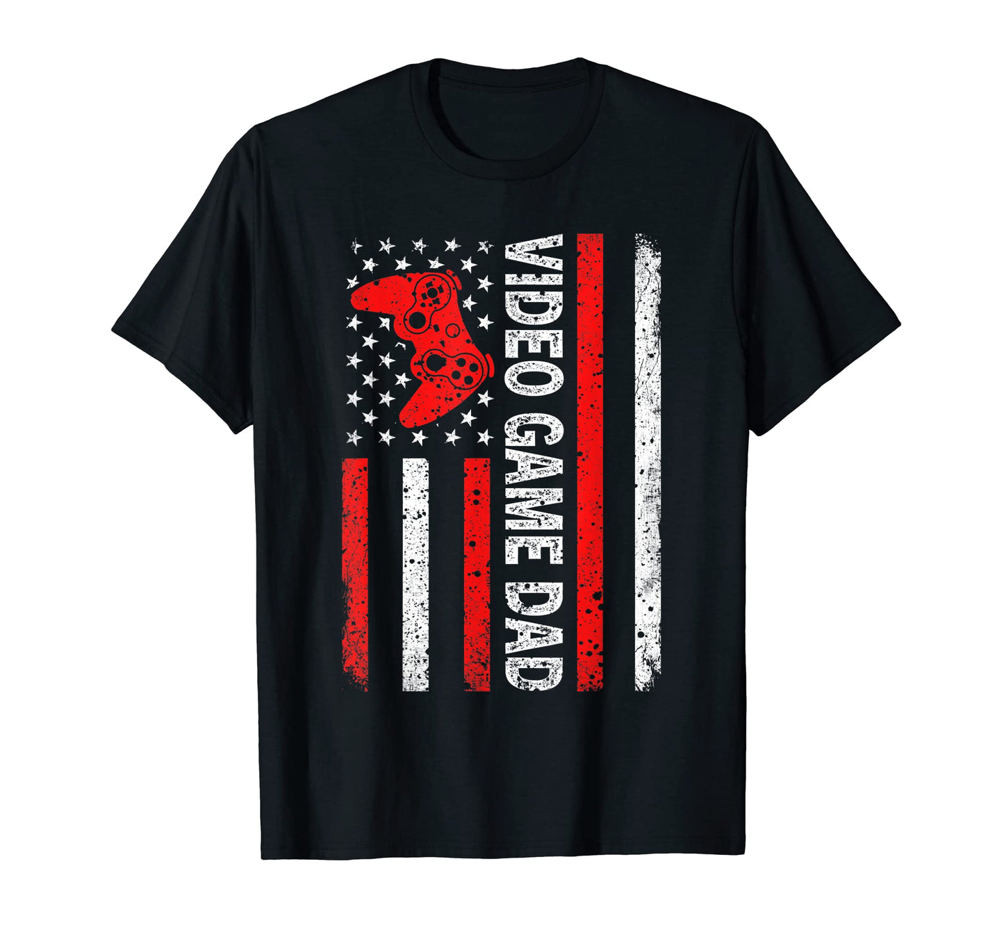 Video Game Dad American Flag Dad T-Shirt - Custom Art Print for Adults - T-Shirt, Sweatshirt, Hoodie