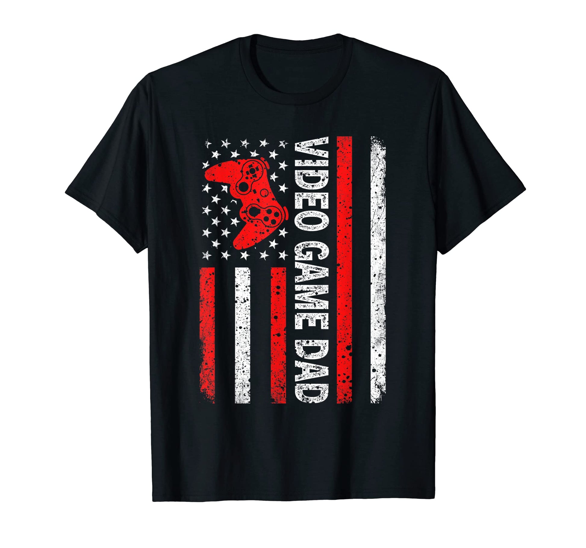 Video Game Dad American Flag Dad T-Shirt - Custom Art Print for Adults - T-Shirt, Sweatshirt, Hoodie