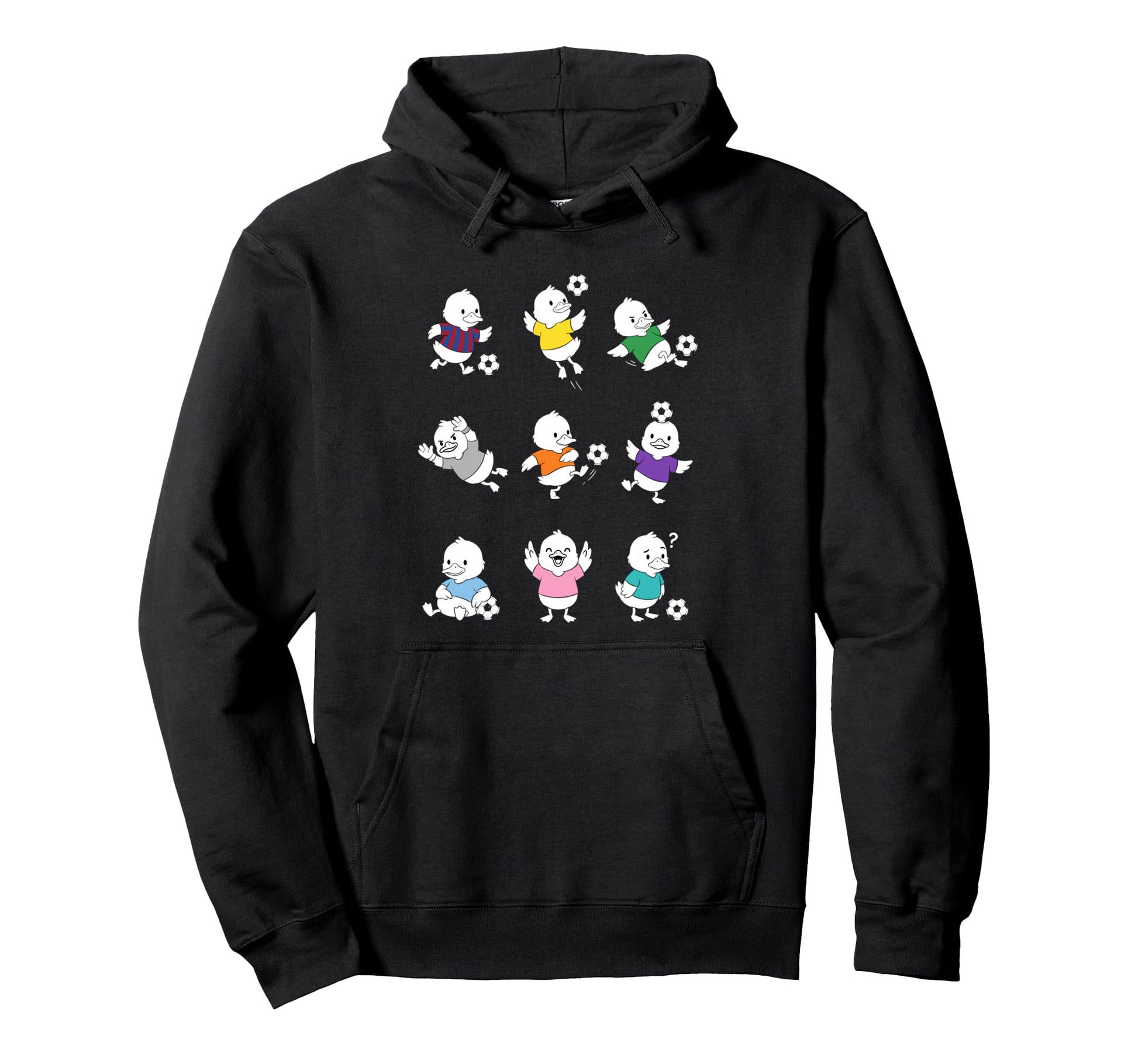 Soccer Duck Cartoon Funny Football Hoodie - Novelty Apparel Men Women - T-Shirt, Sweatshirt, Hoodie