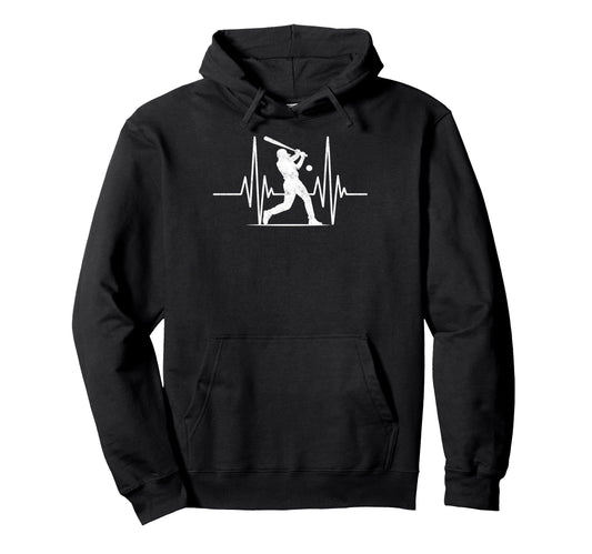 Baseball Player Heartbeat Coach Dad Sport Hoodie - Streetwear Style Unisex - T-Shirt, Sweatshirt, Hoodie