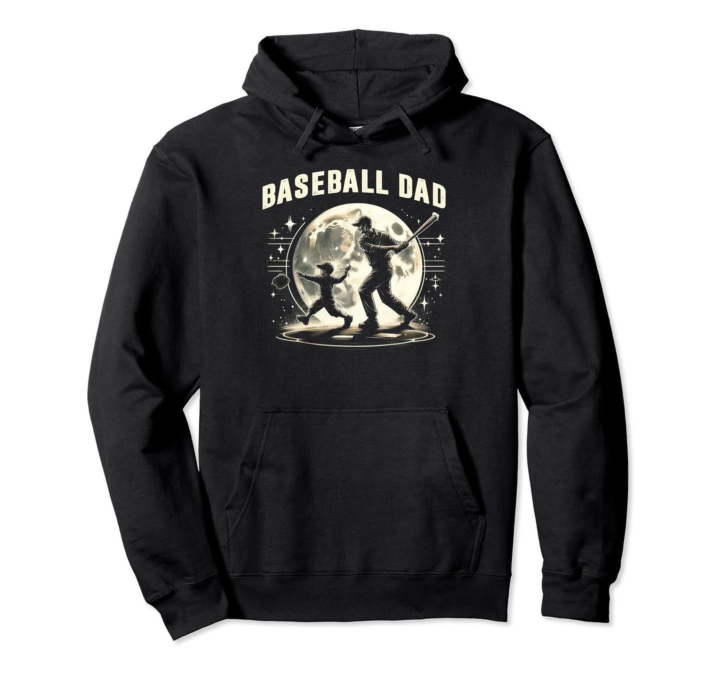 Baseball Dad Fathers Day Hoodie - Trendy Graphic for Adults - T-Shirt, Sweatshirt, Hoodie
