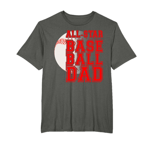 All Star Baseball Dad T-Shirt - Minimalist Print Unisex - T-Shirt, Sweatshirt, Hoodie