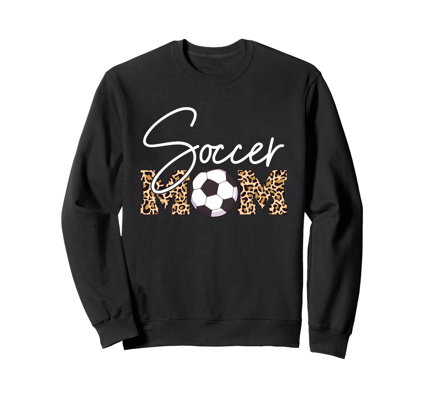 Soccer Mom Leopard Ball Sweatshirt - Trendy Graphic Unisex - T-Shirt, Sweatshirt, Hoodie