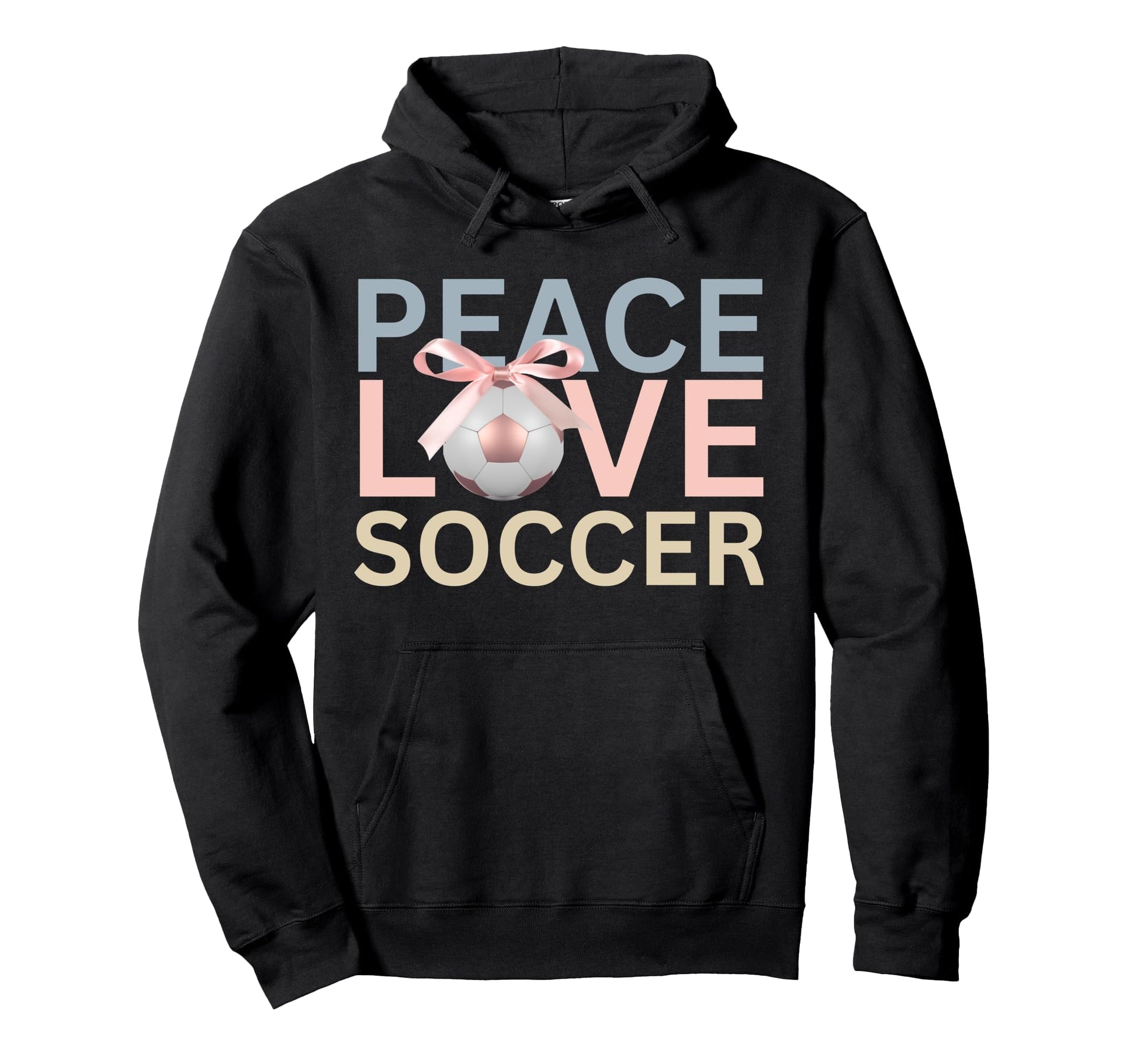 Peace Love Soccer Soccer Player Hoodie - Casual Everyday Wear for Adults - T-Shirt, Sweatshirt, Hoodie