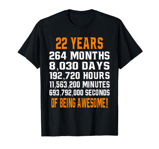22Nd Birthday 22 Years Old T-Shirt - Minimalist Print Unisex - T-Shirt, Sweatshirt, Hoodie