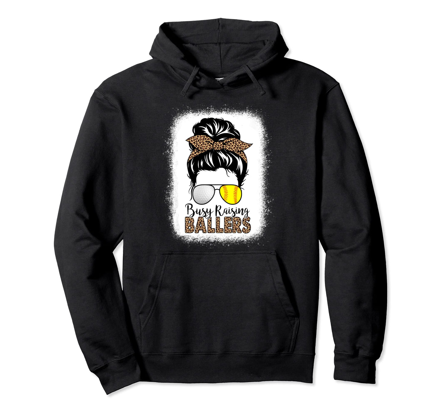 Golf And Softball Mom Messy Bun Hoodie - Streetwear Style for Adults - T-Shirt, Sweatshirt, Hoodie