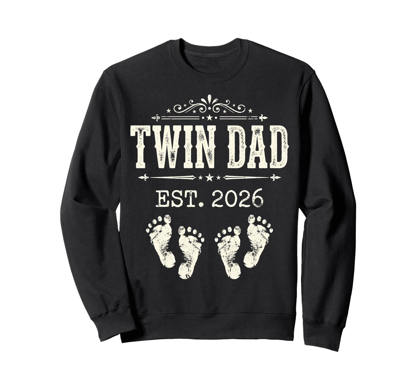 Twin Dad Est 2026 Pregnancy Sweatshirt - Aesthetic Graphic for Adults - T-Shirt, Sweatshirt, Hoodie
