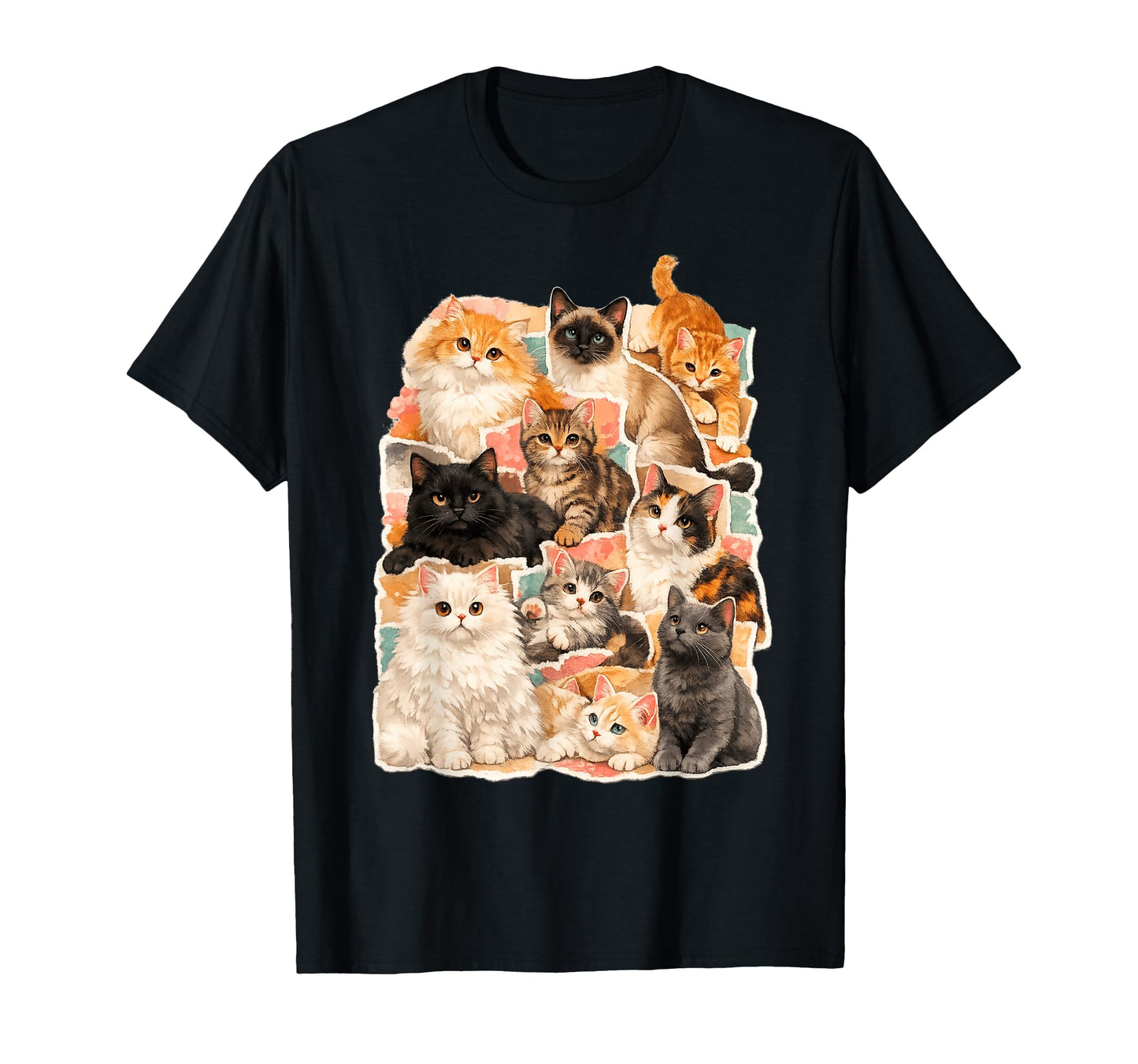 Cat Lover Cats Collage Feline Mom Dad T-Shirt - Unique Graphic for Adults - T-Shirt, Sweatshirt, Hoodie