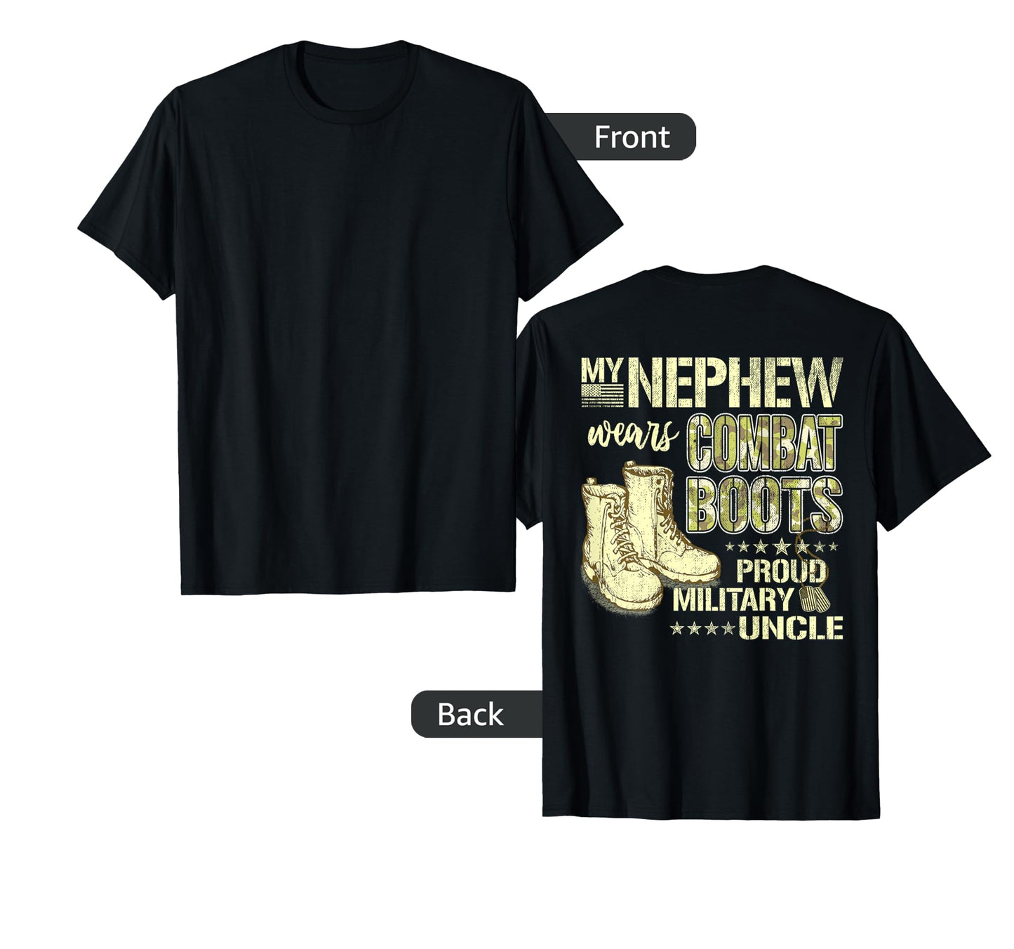 My Nephew Wears Combat Boots Dog T-Shirt - Casual Everyday Wear Men Women - T-Shirt, Sweatshirt, Hoodie