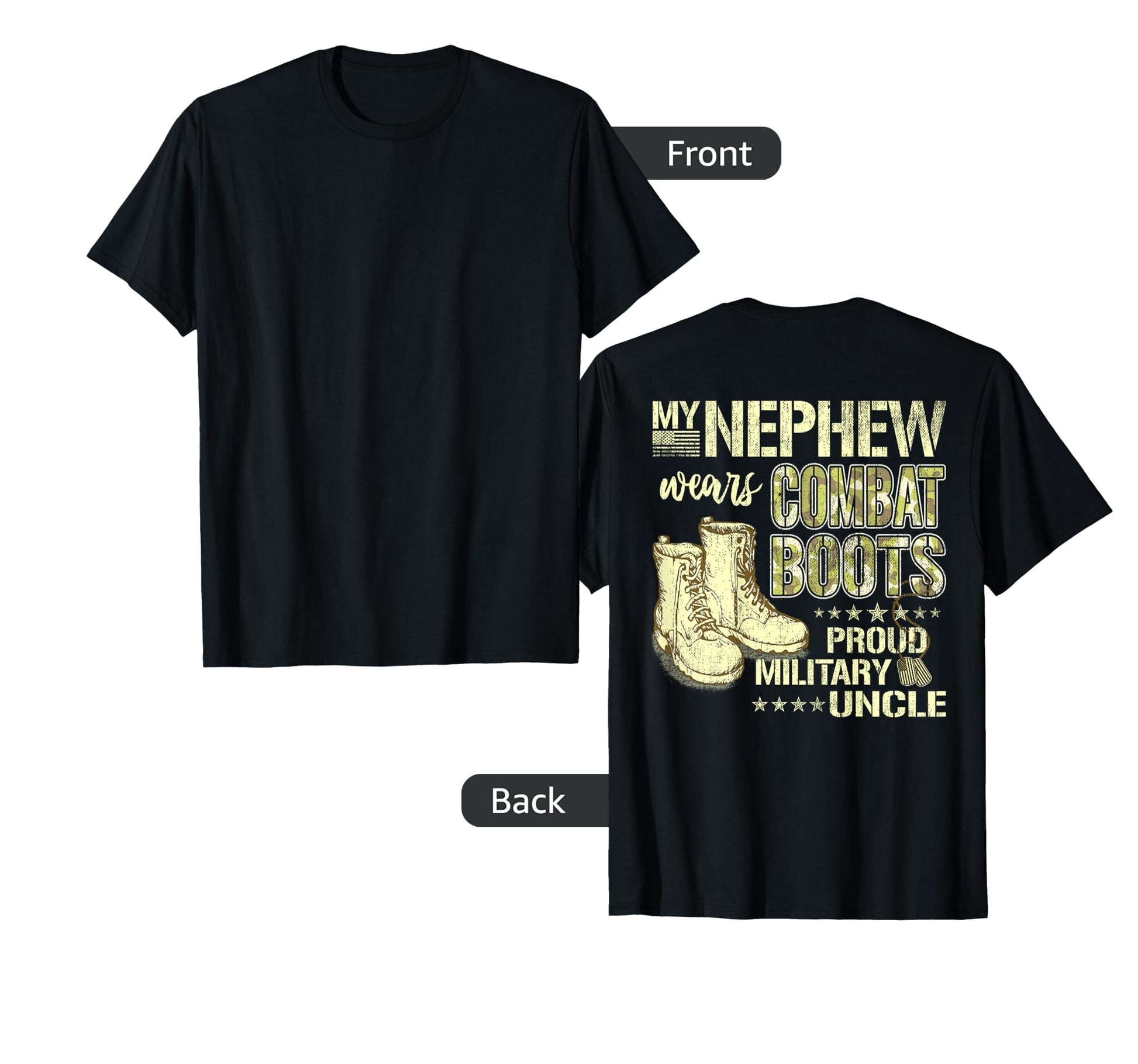 My Nephew Wears Combat Boots Dog T-Shirt - Casual Everyday Wear Men Women - T-Shirt, Sweatshirt, Hoodie