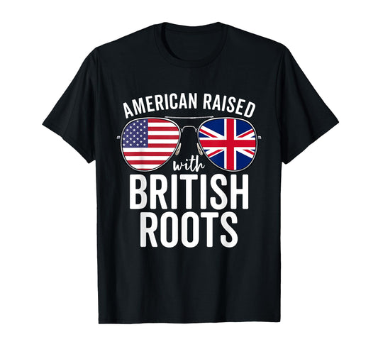 American Raised British Roots Usa United T-Shirt - Minimalist Print Unisex - T-Shirt, Sweatshirt, Hoodie