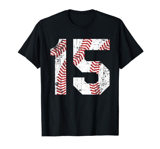 Baseball 15 Jersey Number T-Shirt - Minimalist Print Men Women - T-Shirt, Sweatshirt, Hoodie