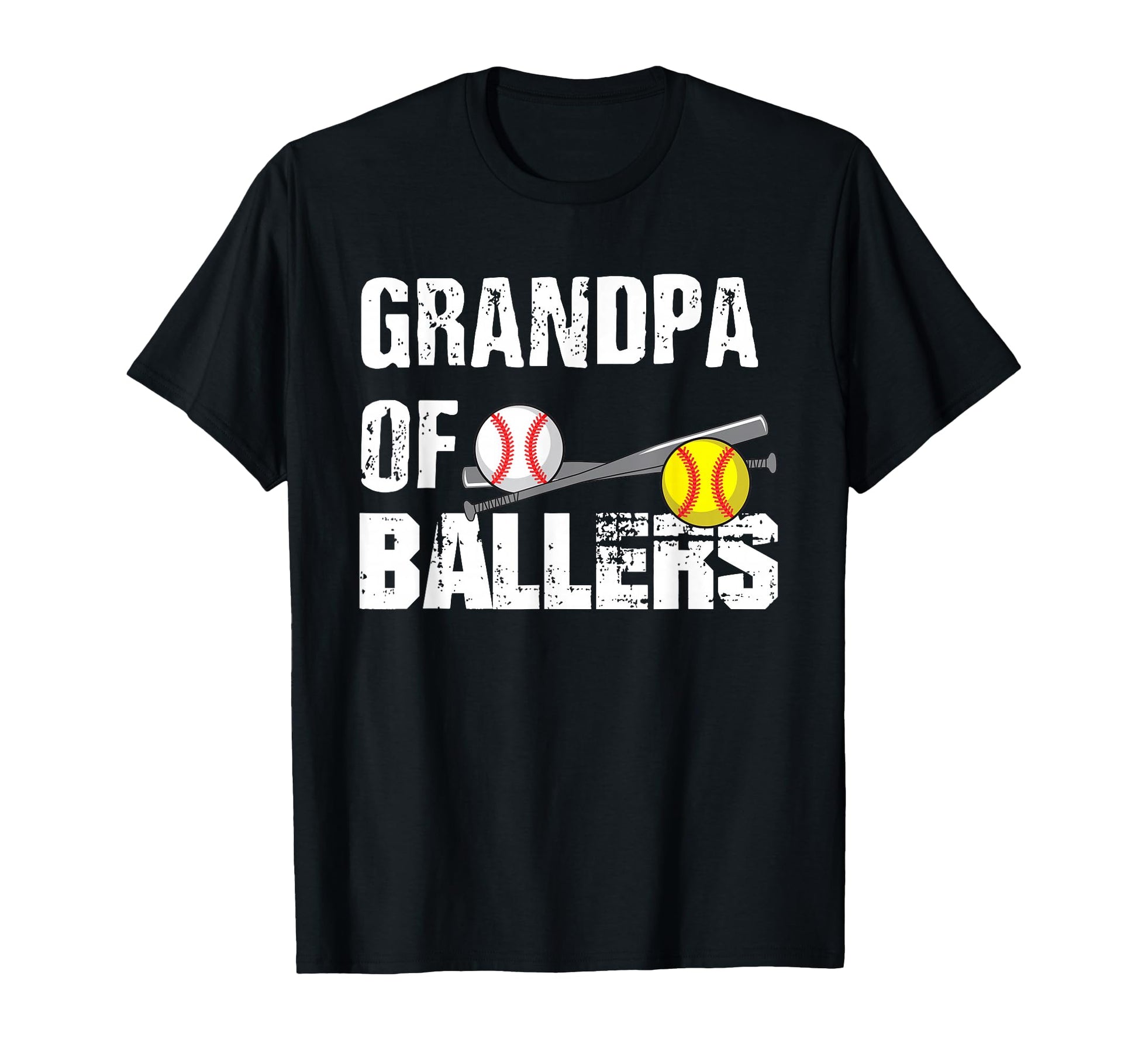 Grandpa Ballers Funny Baseball Softball T-Shirt - Minimalist Print Unisex - T-Shirt, Sweatshirt, Hoodie