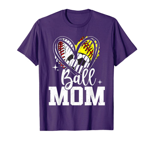 Ball Mom Baseball Softball Soccer Mom T-Shirt - Streetwear Style for Adults - T-Shirt, Sweatshirt, Hoodie
