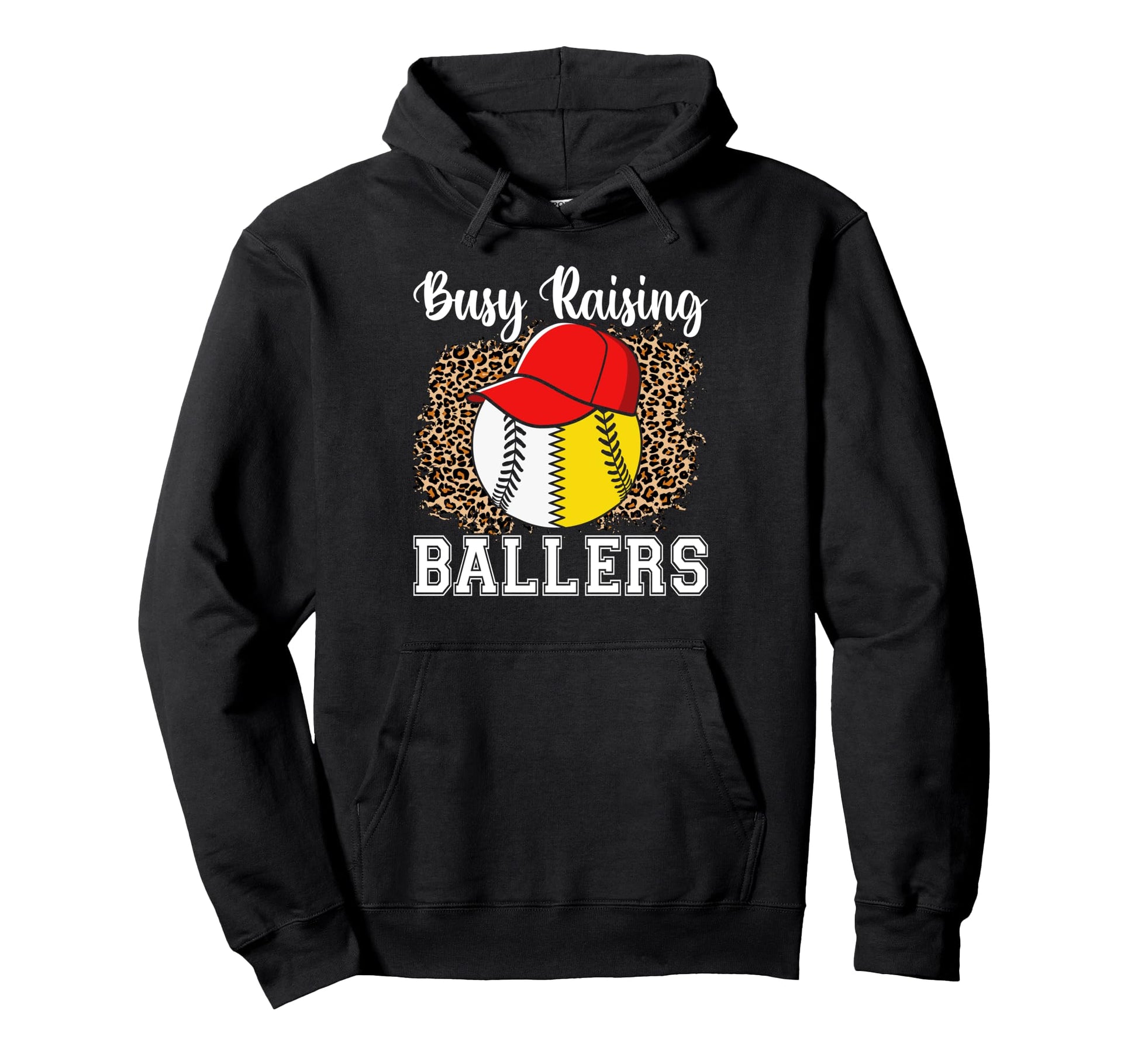 Busy Raising Ballers Softball Baseball Hoodie - Trendy Graphic Unisex - T-Shirt, Sweatshirt, Hoodie