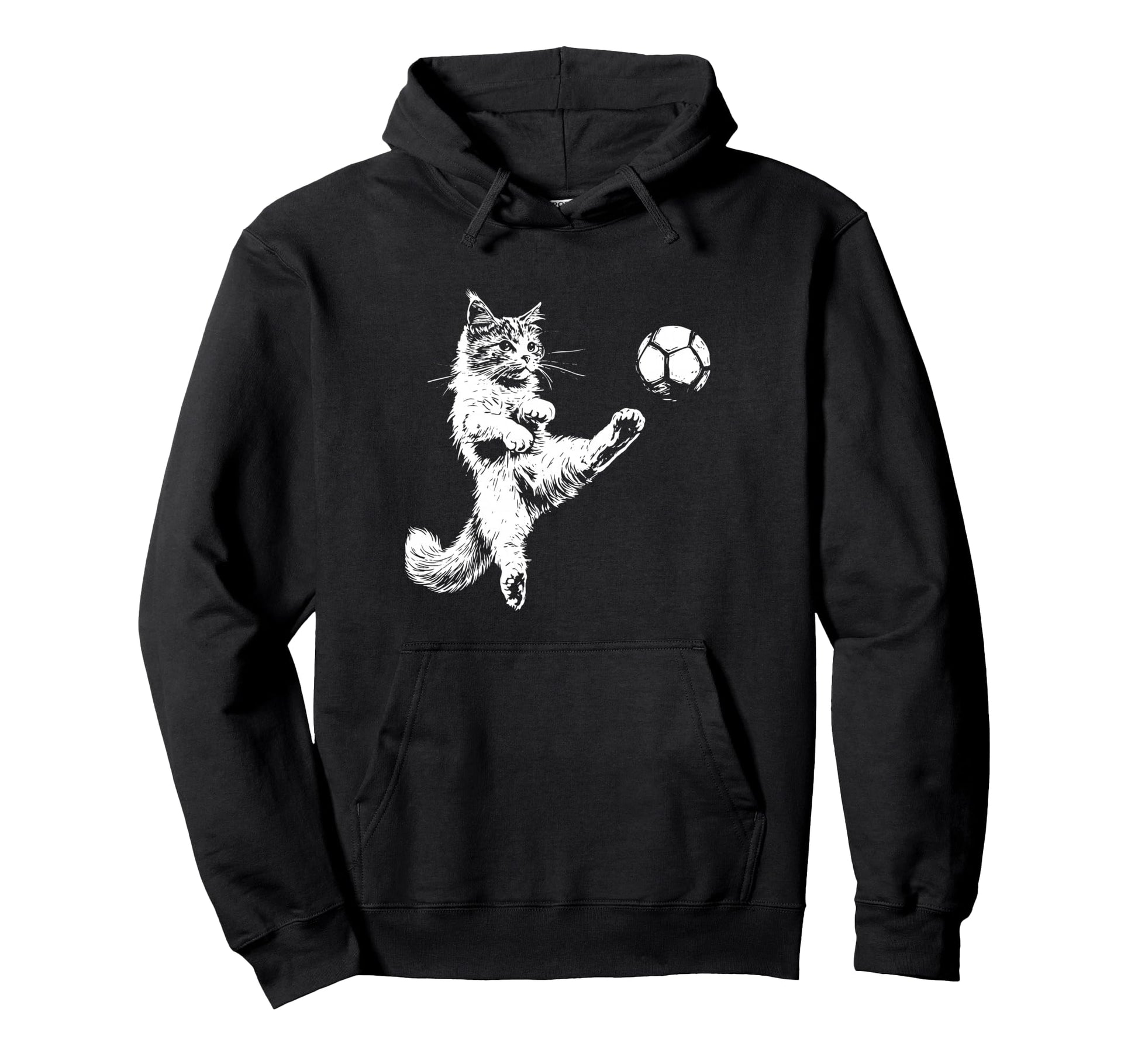 Kitten Playing Soccer Funny Cat Lover Hoodie - Novelty Apparel Men Women - T-Shirt, Sweatshirt, Hoodie