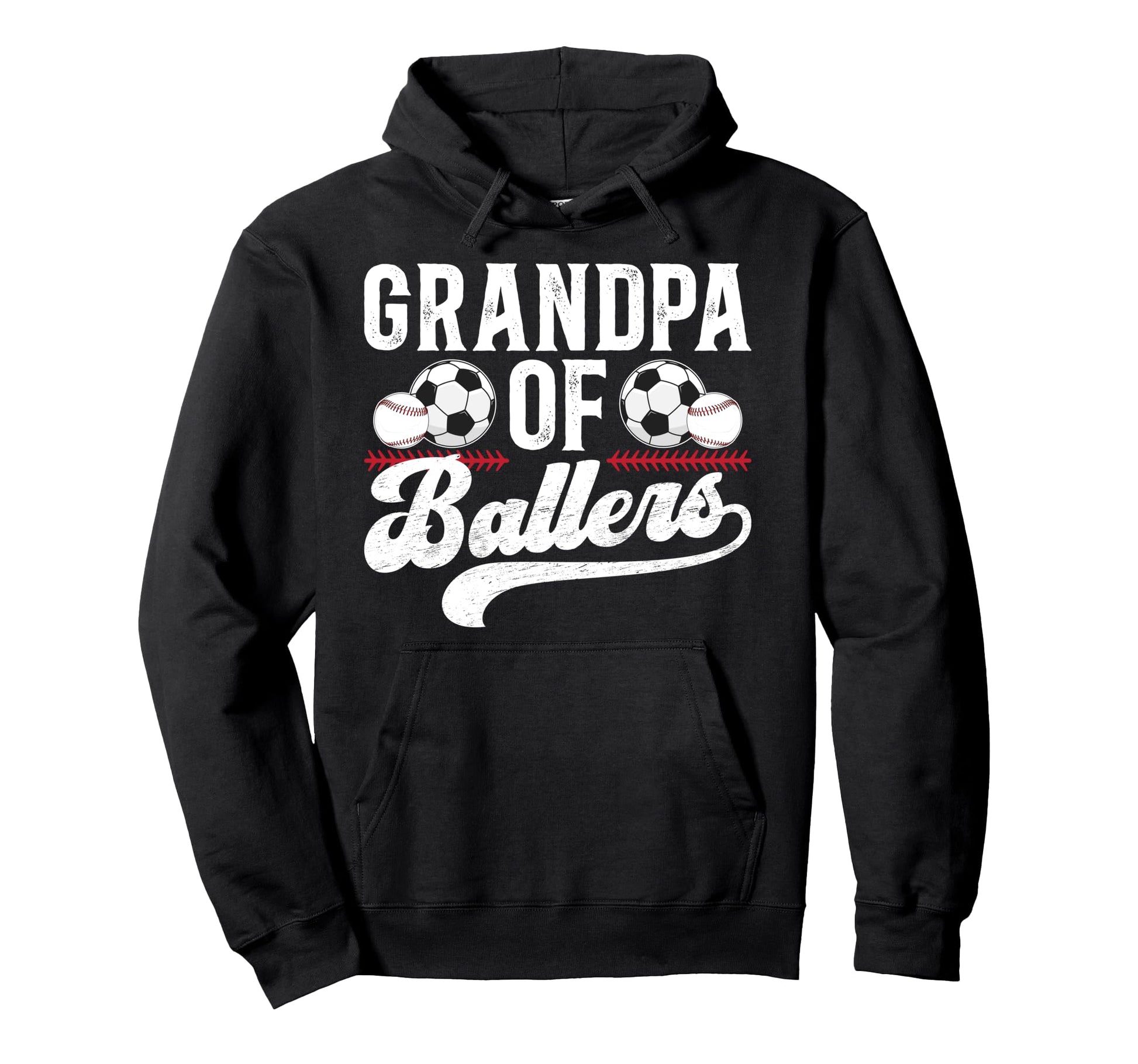 Grandpa Ballers Baseball Soccer Grandpa Hoodie - Aesthetic Graphic Unisex - T-Shirt, Sweatshirt, Hoodie