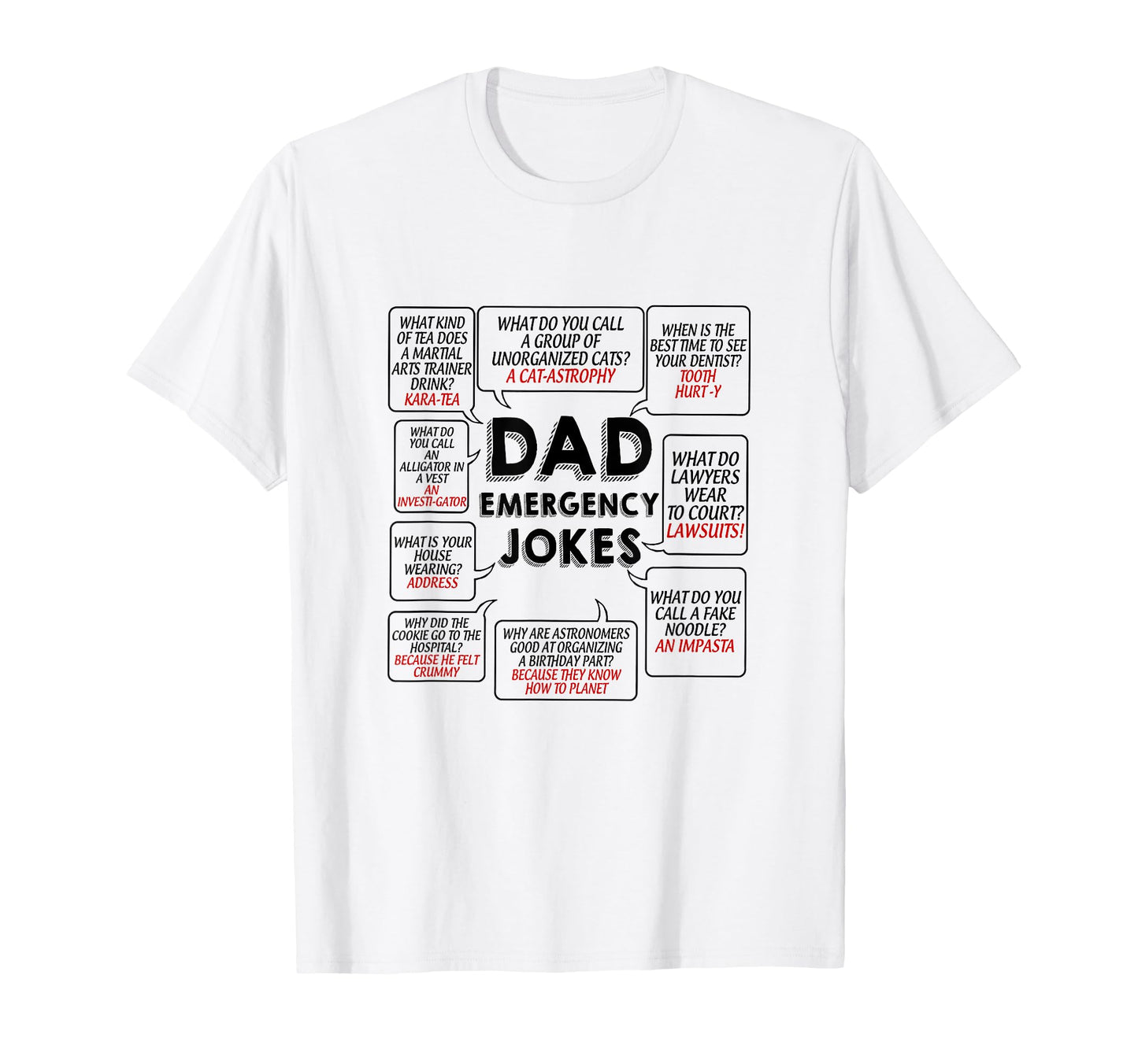 Emergency Dad Jokes Funny Dad Daddy T-Shirt - Custom Art Print Men Women - T-Shirt, Sweatshirt, Hoodie