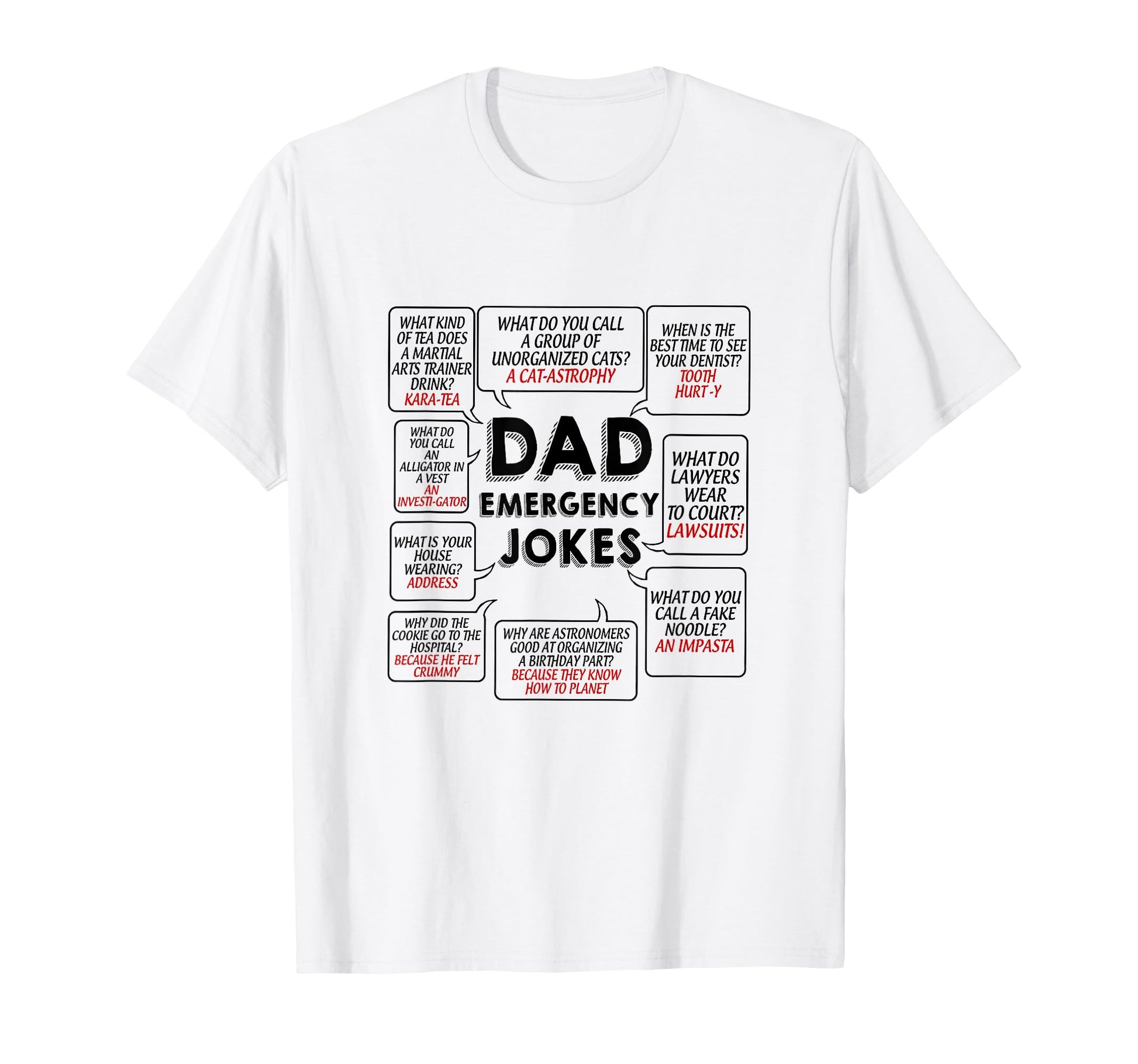 Emergency Dad Jokes Funny Dad Daddy T-Shirt - Custom Art Print Men Women - T-Shirt, Sweatshirt, Hoodie