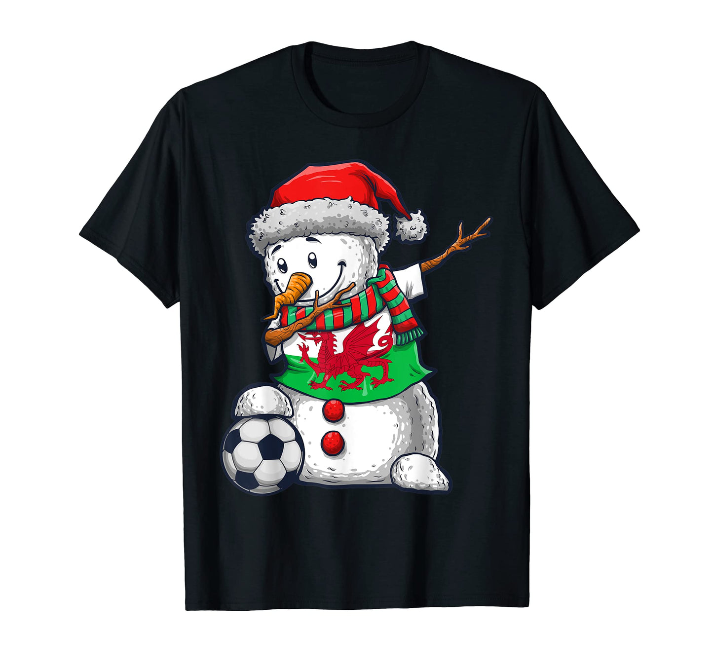 Soccer Dabbing Snowman Wales T-Shirt - Casual Everyday Wear for Adults - T-Shirt, Sweatshirt, Hoodie