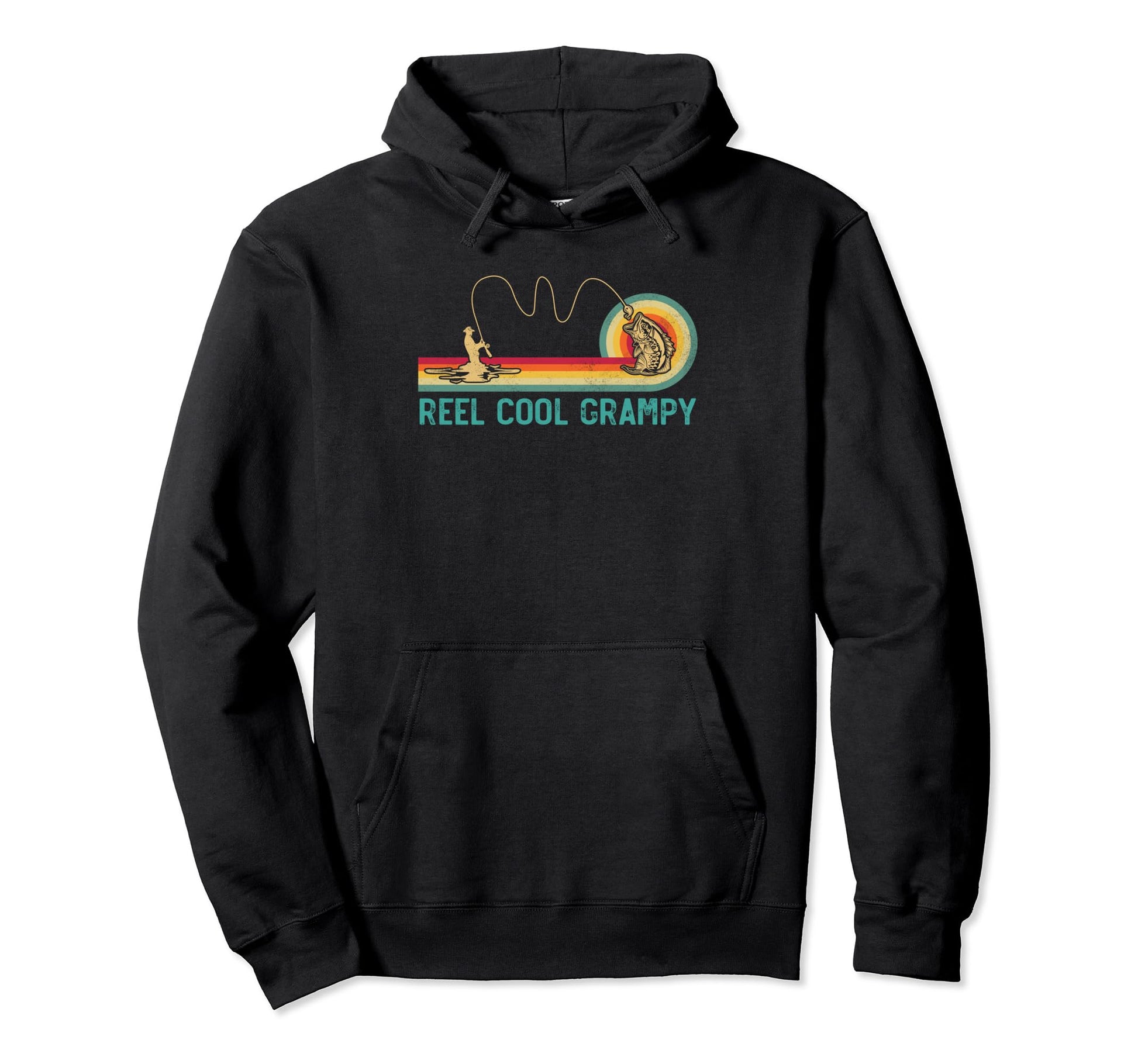 Reel Grampy Fishing Funny Fisherman Hoodie - Fun Novelty Design for Adults - T-Shirt, Sweatshirt, Hoodie