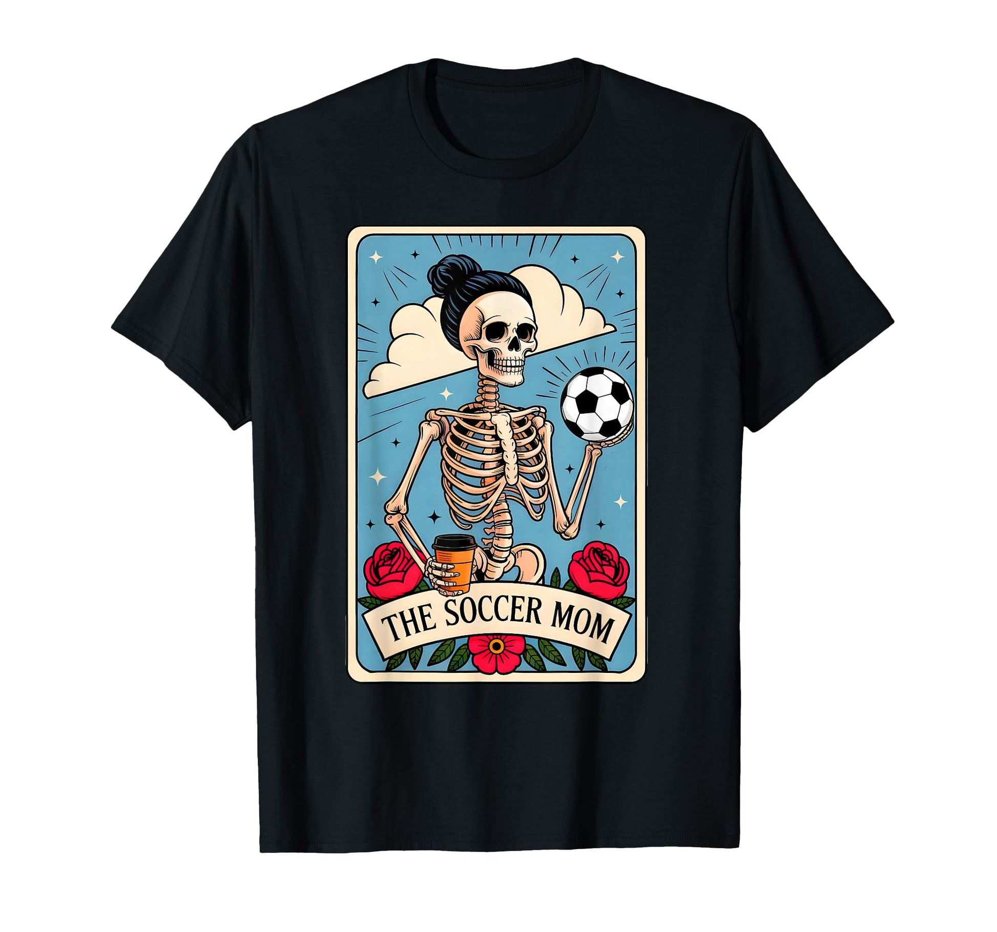 Soccer Mom Tarot Card Skeleton Soccer T-Shirt - Unique Graphic Men Women - T-Shirt, Sweatshirt, Hoodie