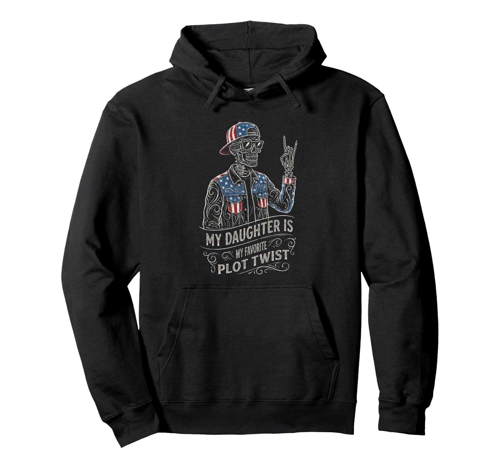 Skeleton Dad Daughter Matching Funny Hoodie - Novelty Apparel Men Women - T-Shirt, Sweatshirt, Hoodie
