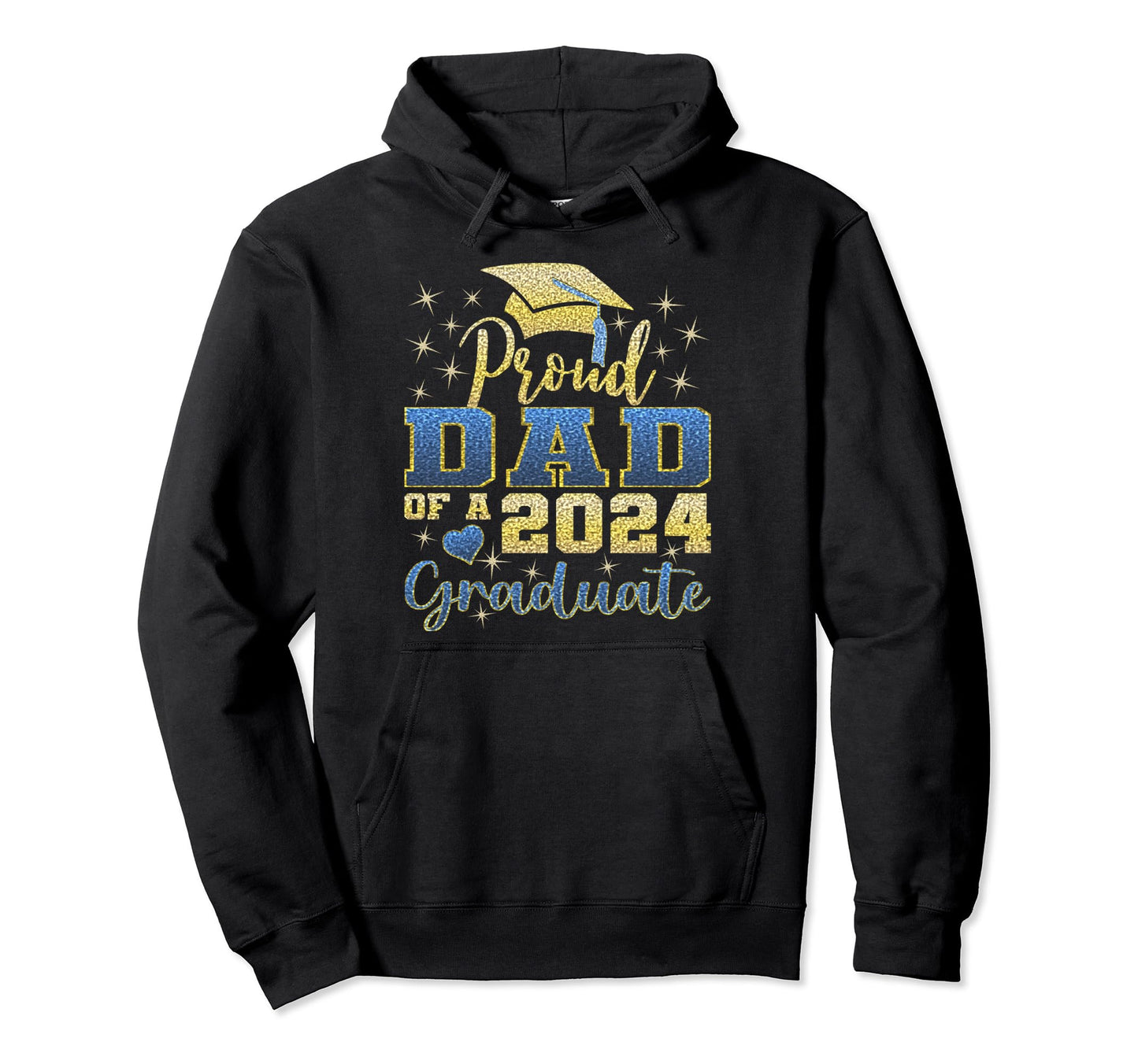 Super Proud Dad 2024 Graduate Awesome Hoodie - Novelty Apparel for Adults - T-Shirt, Sweatshirt, Hoodie